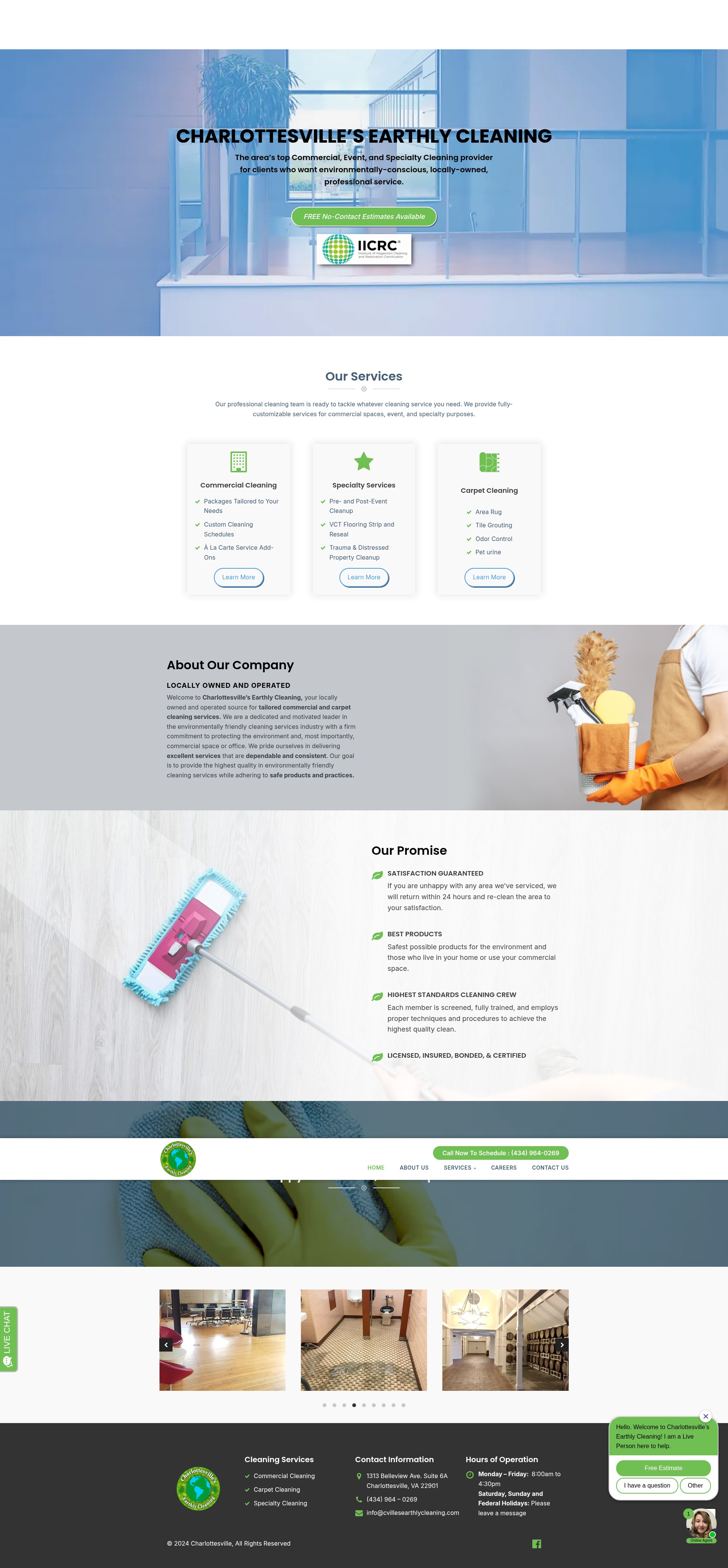Screenshot of cvillesearthlycleaning.com