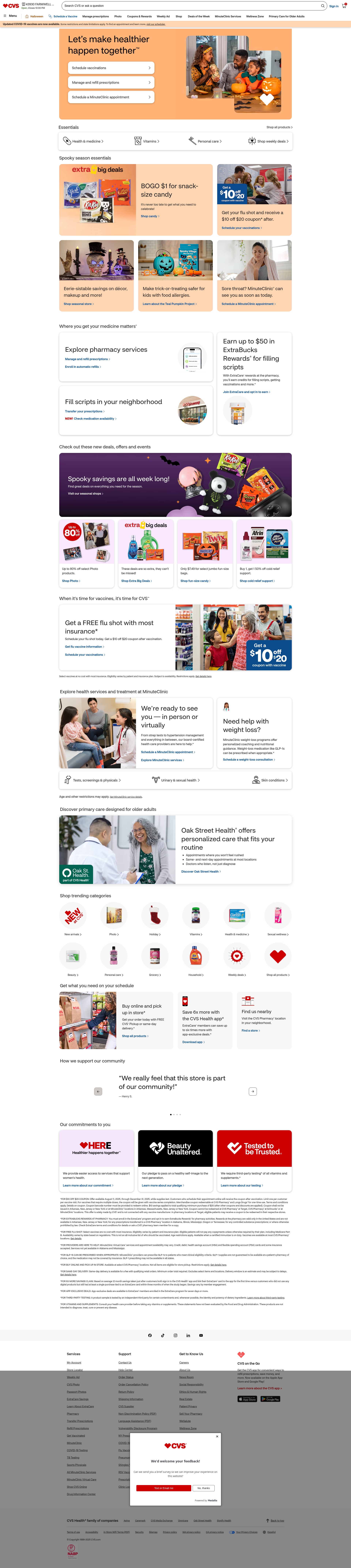 Screenshot of cvs.com