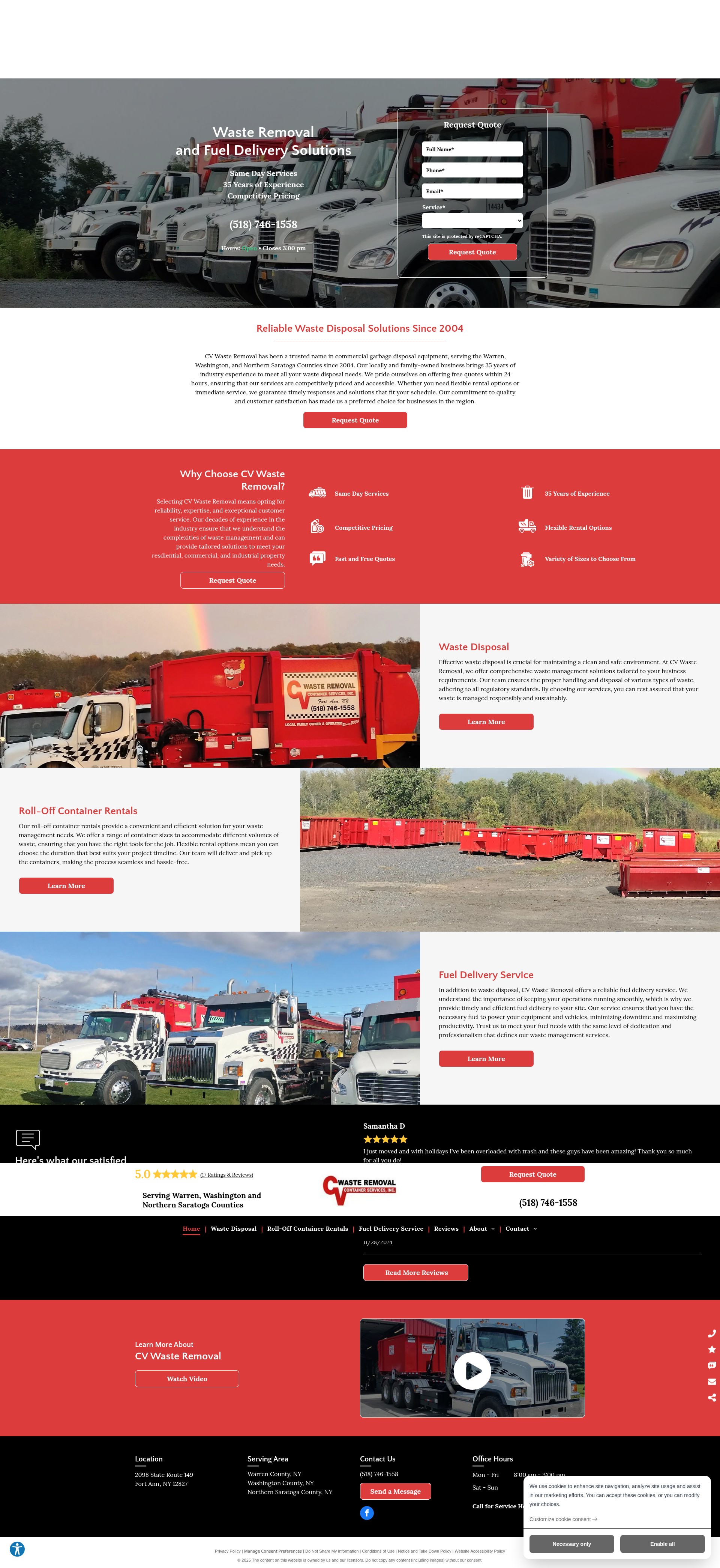 Screenshot of cvwasteremovalinc.com