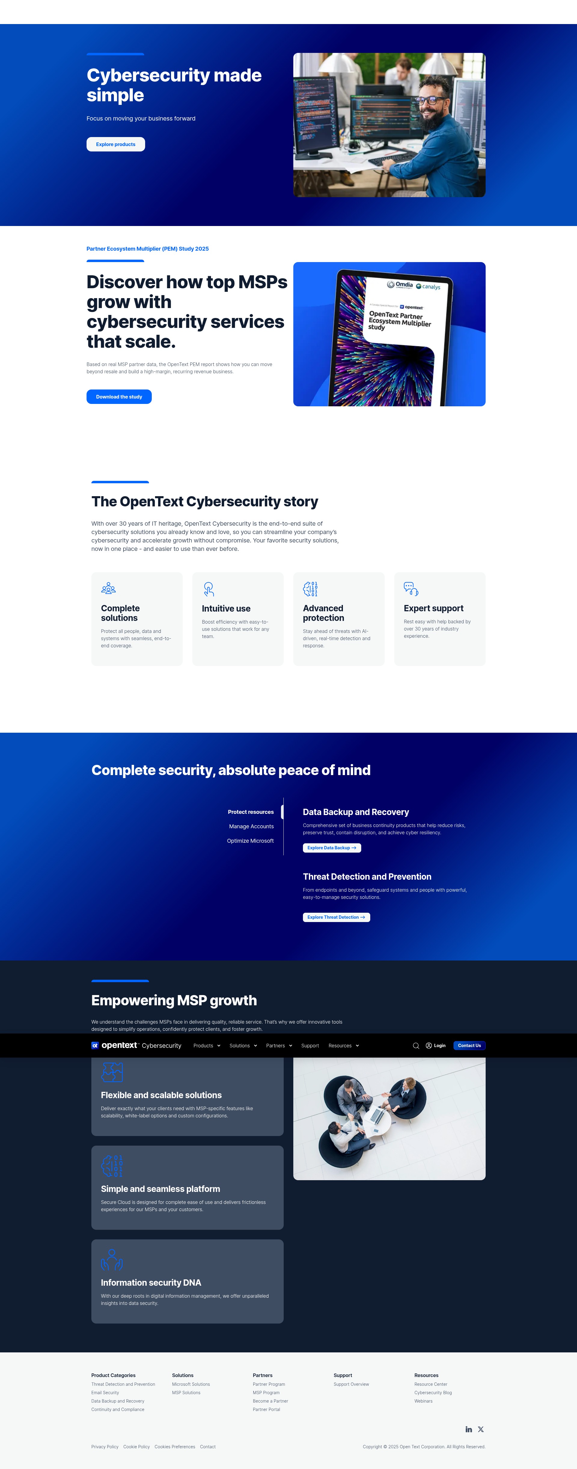 Screenshot of cybersecurity.opentext.com