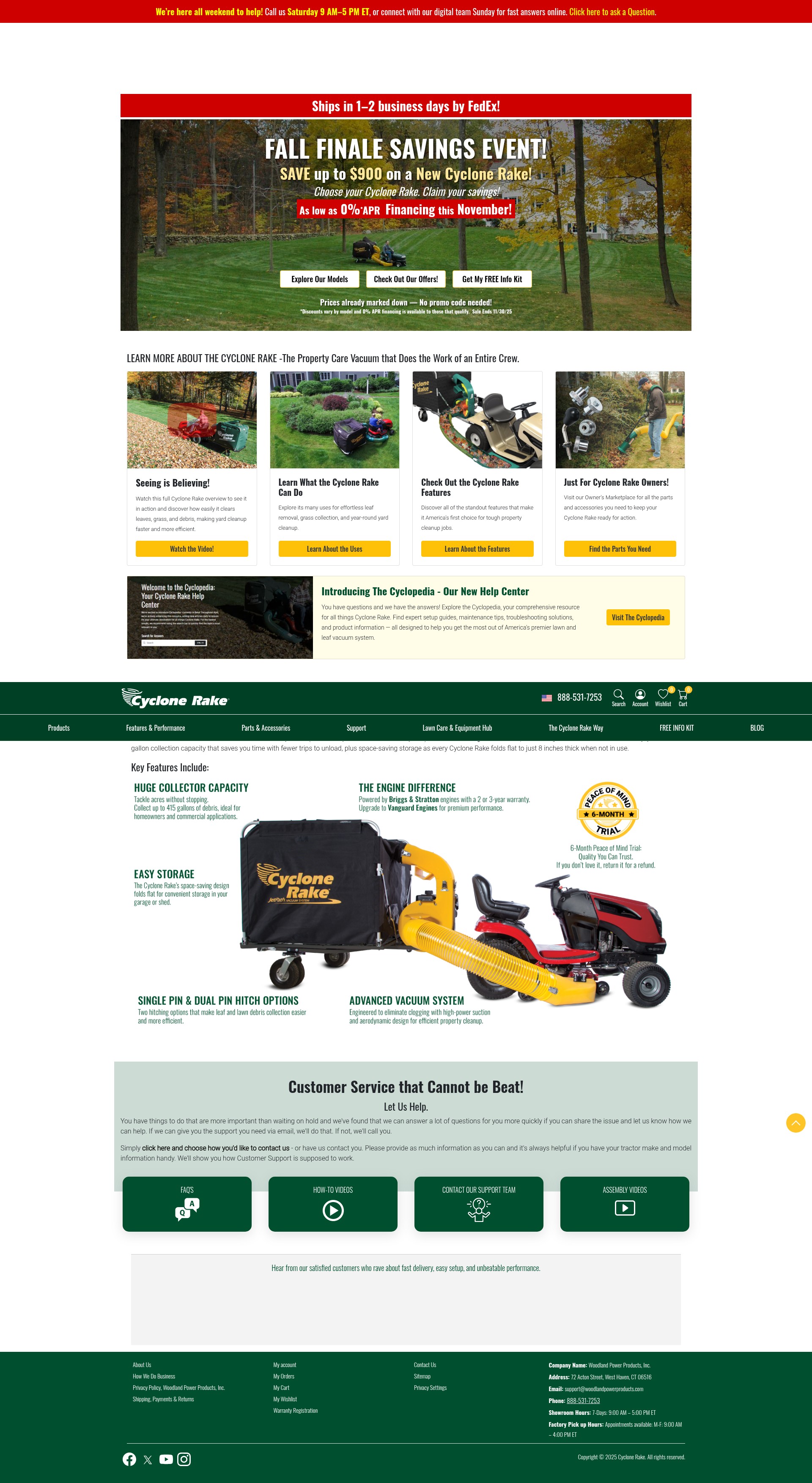 Screenshot of cyclonerake.com