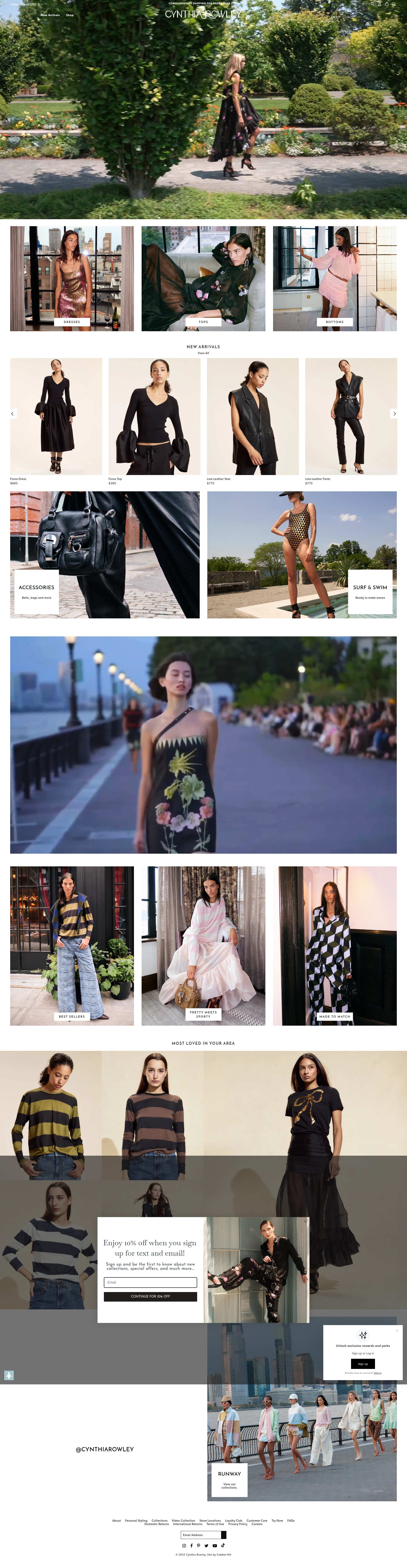 Screenshot of cynthiarowley.com
