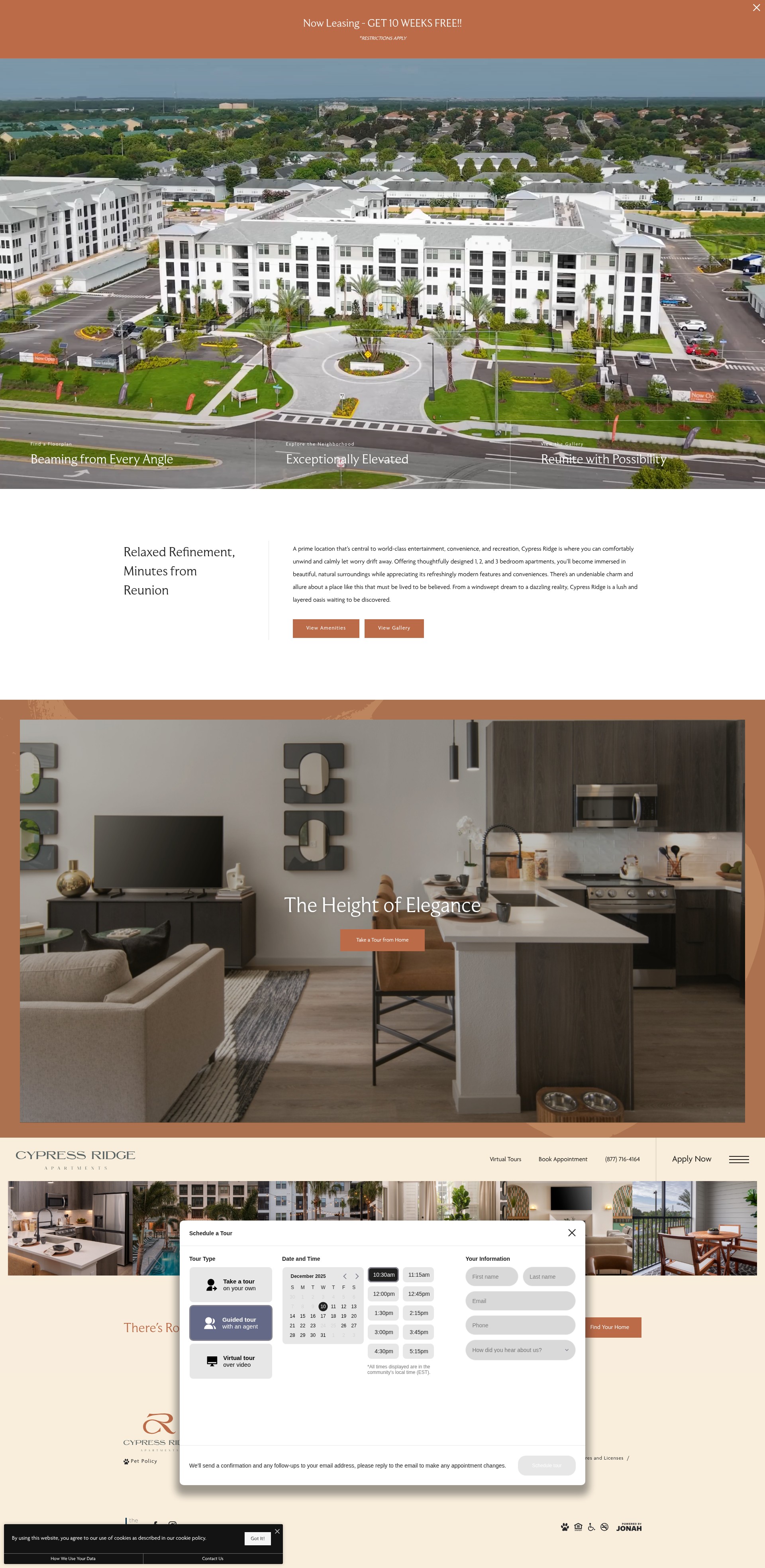 Screenshot of cypressridgeapts.com