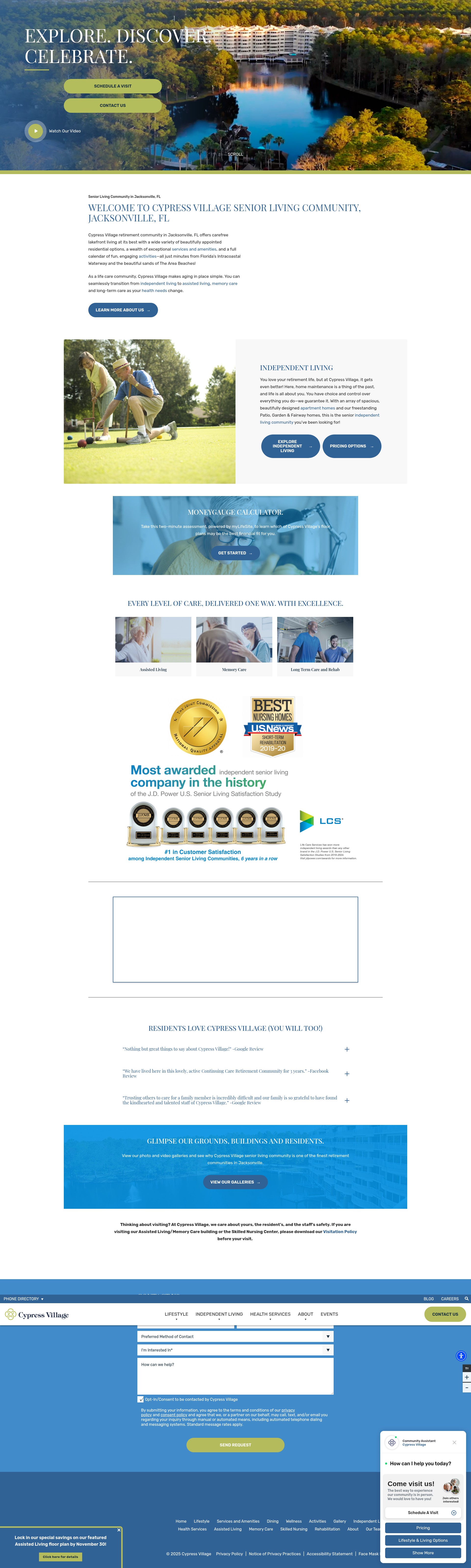 Screenshot of cypressvillageretirement.com