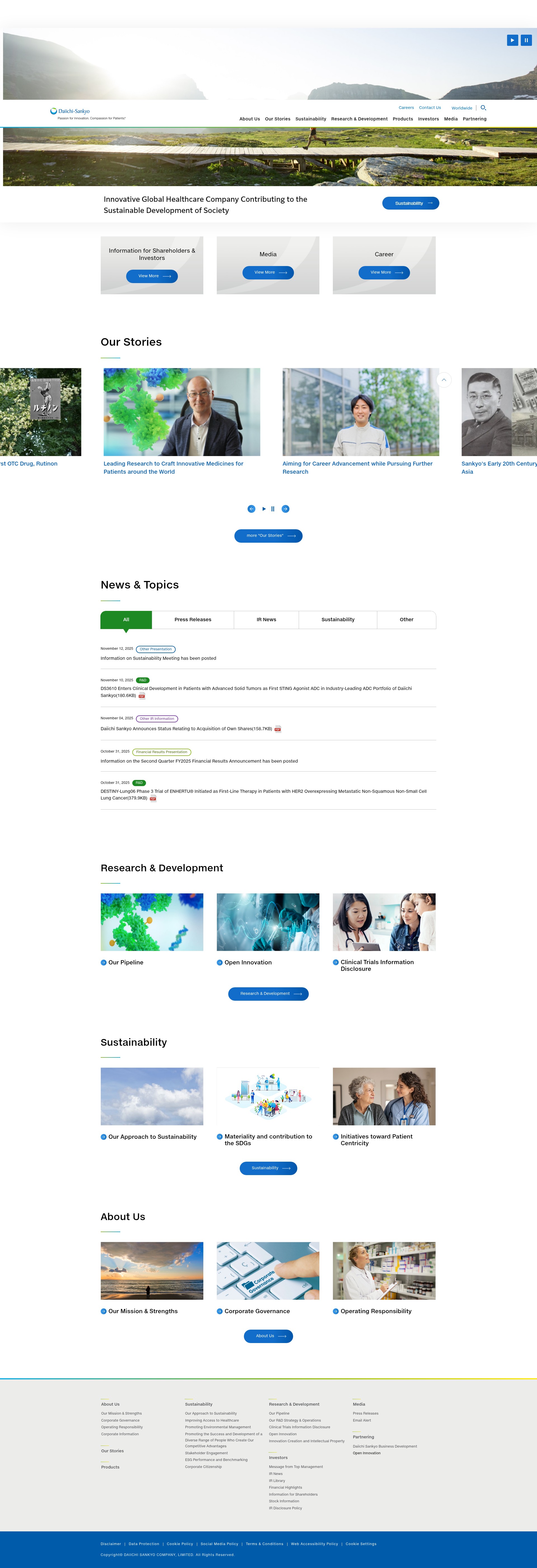 Screenshot of daiichisankyo.com