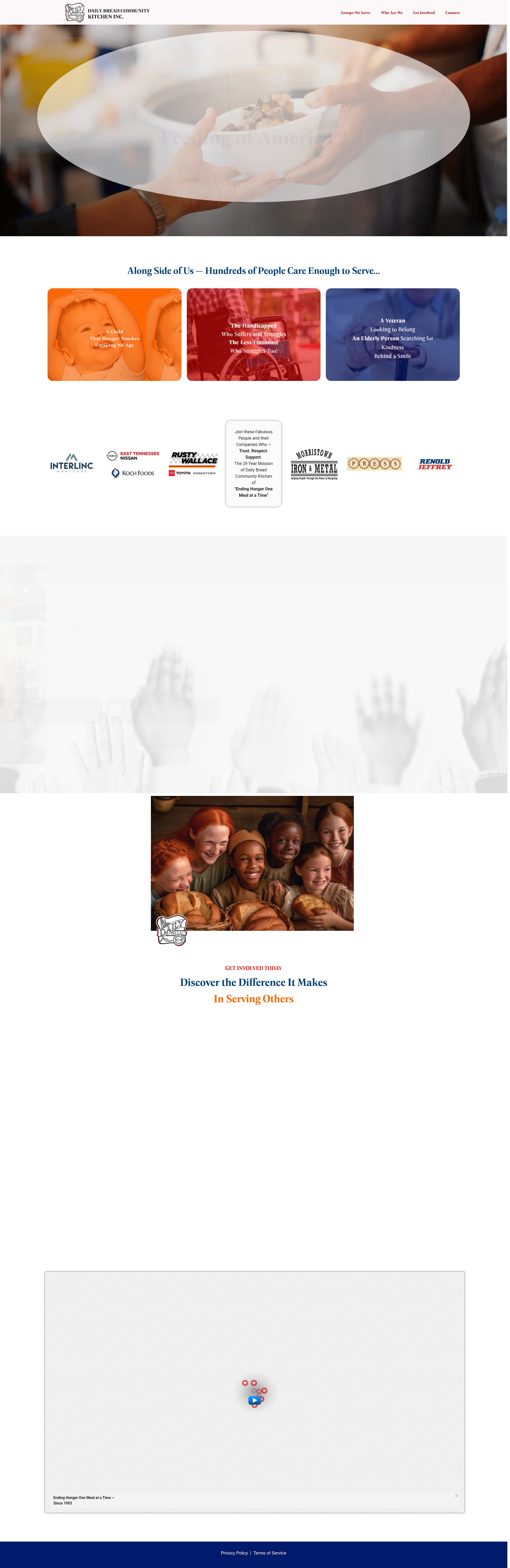 Screenshot of dailybreadcommunitykitchen.com