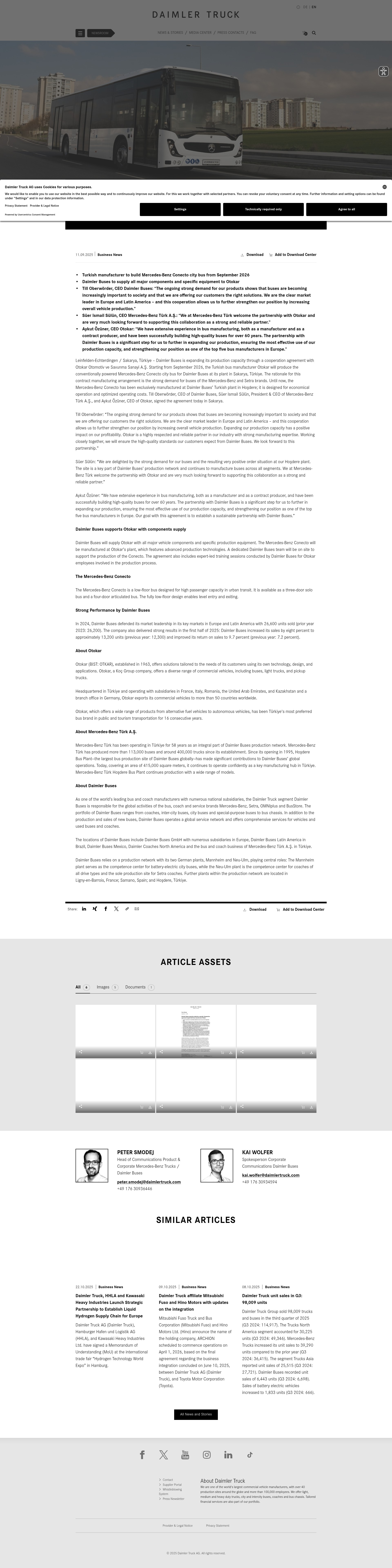 Screenshot of daimlertruck.com
