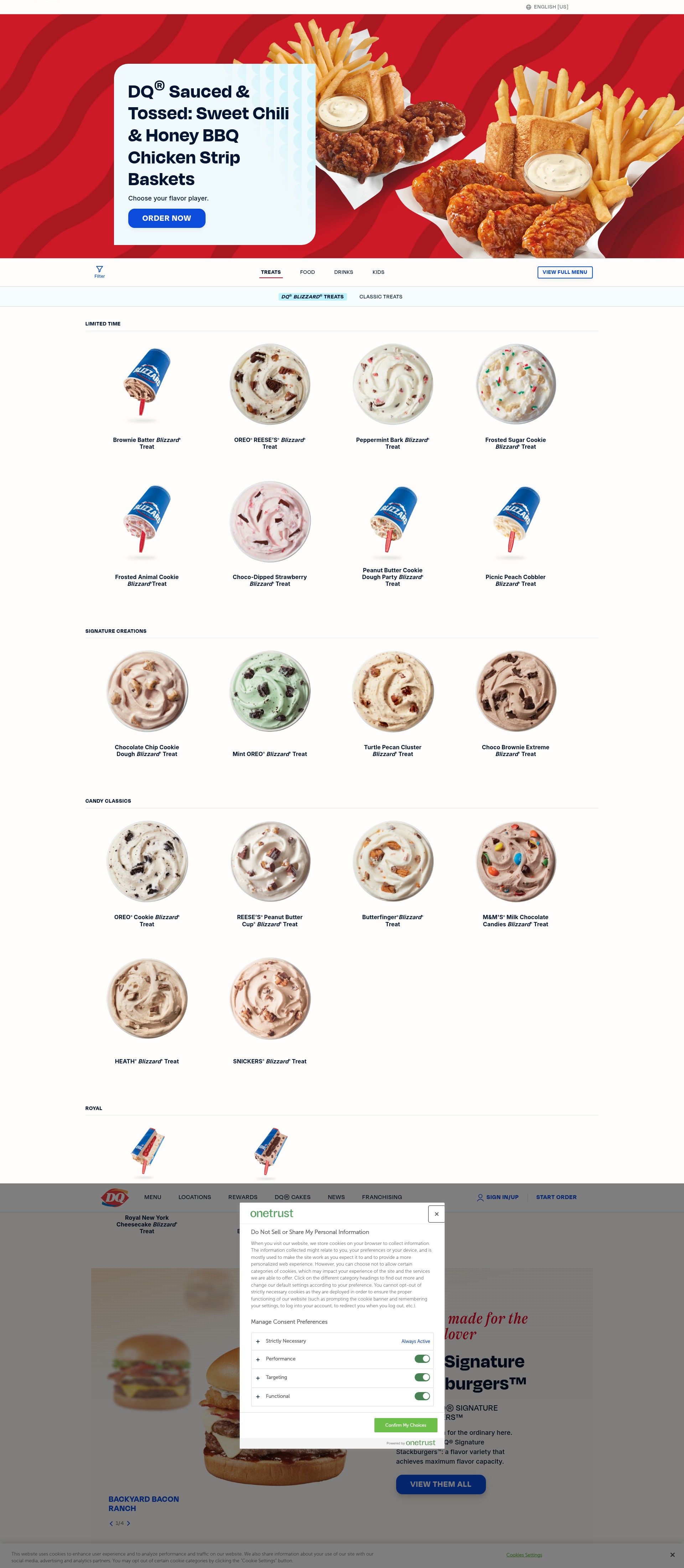 Screenshot of dairyqueen.com