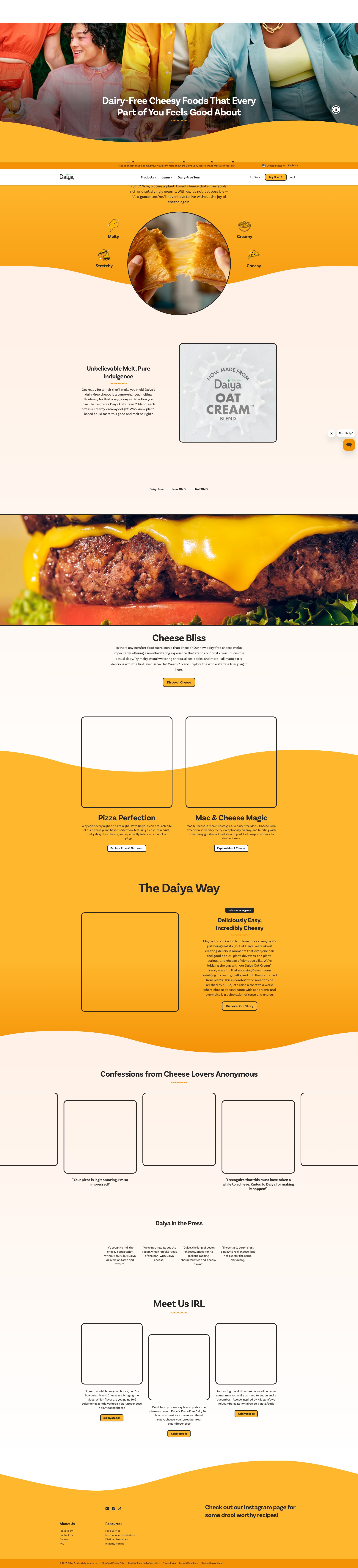 Screenshot of daiyafoods.com