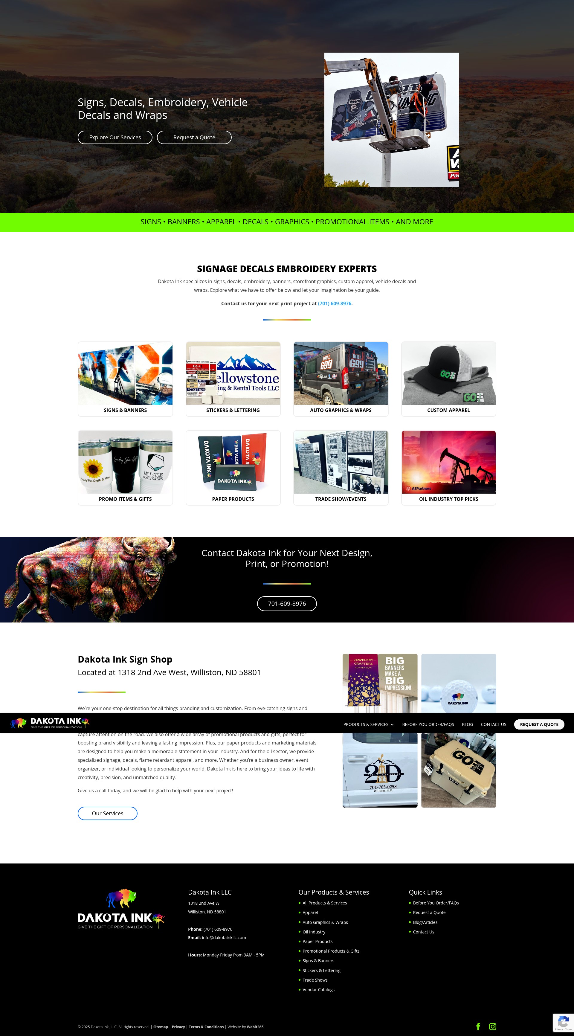 Screenshot of dakotainkllc.com