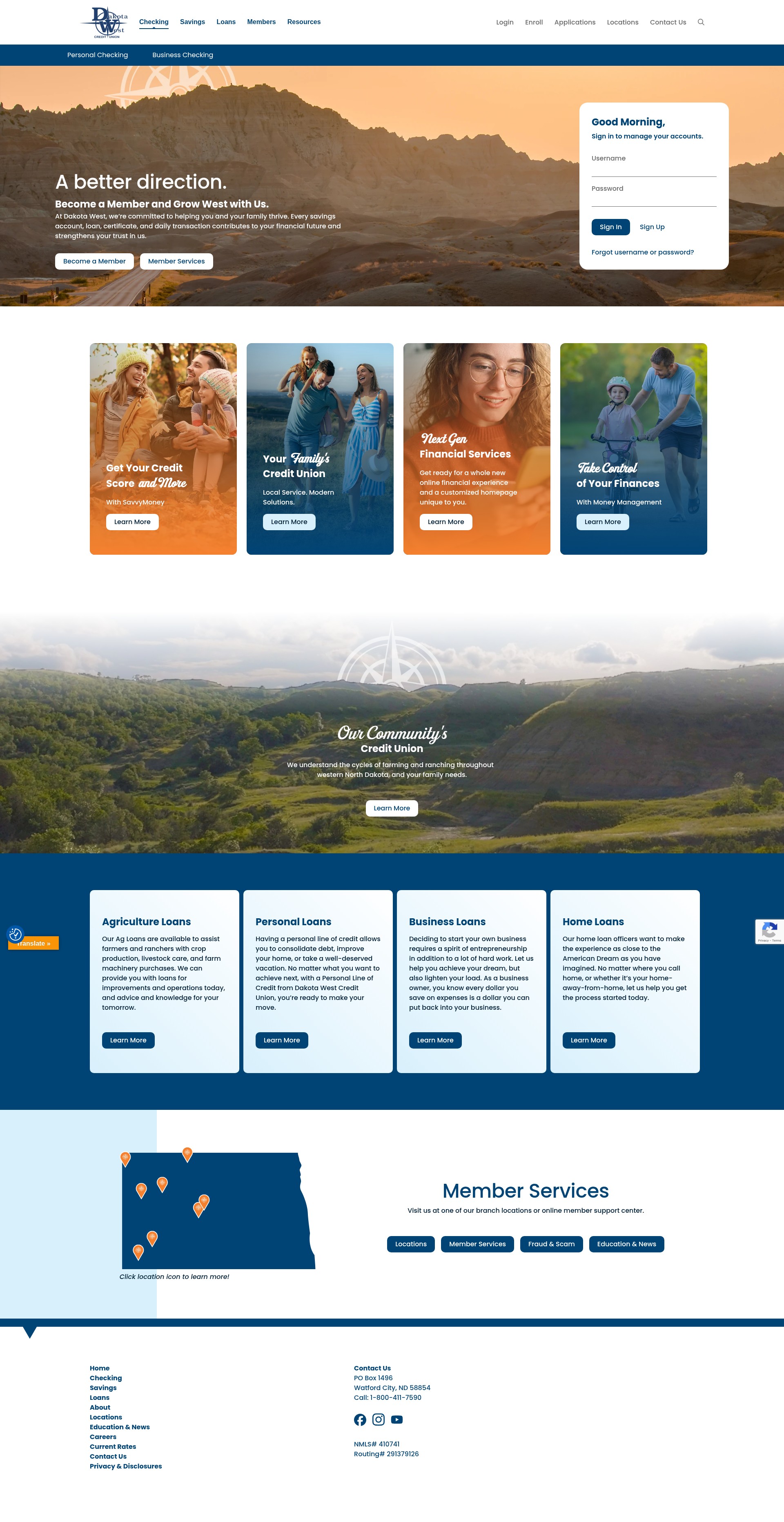 Screenshot of dakotawestcu.com