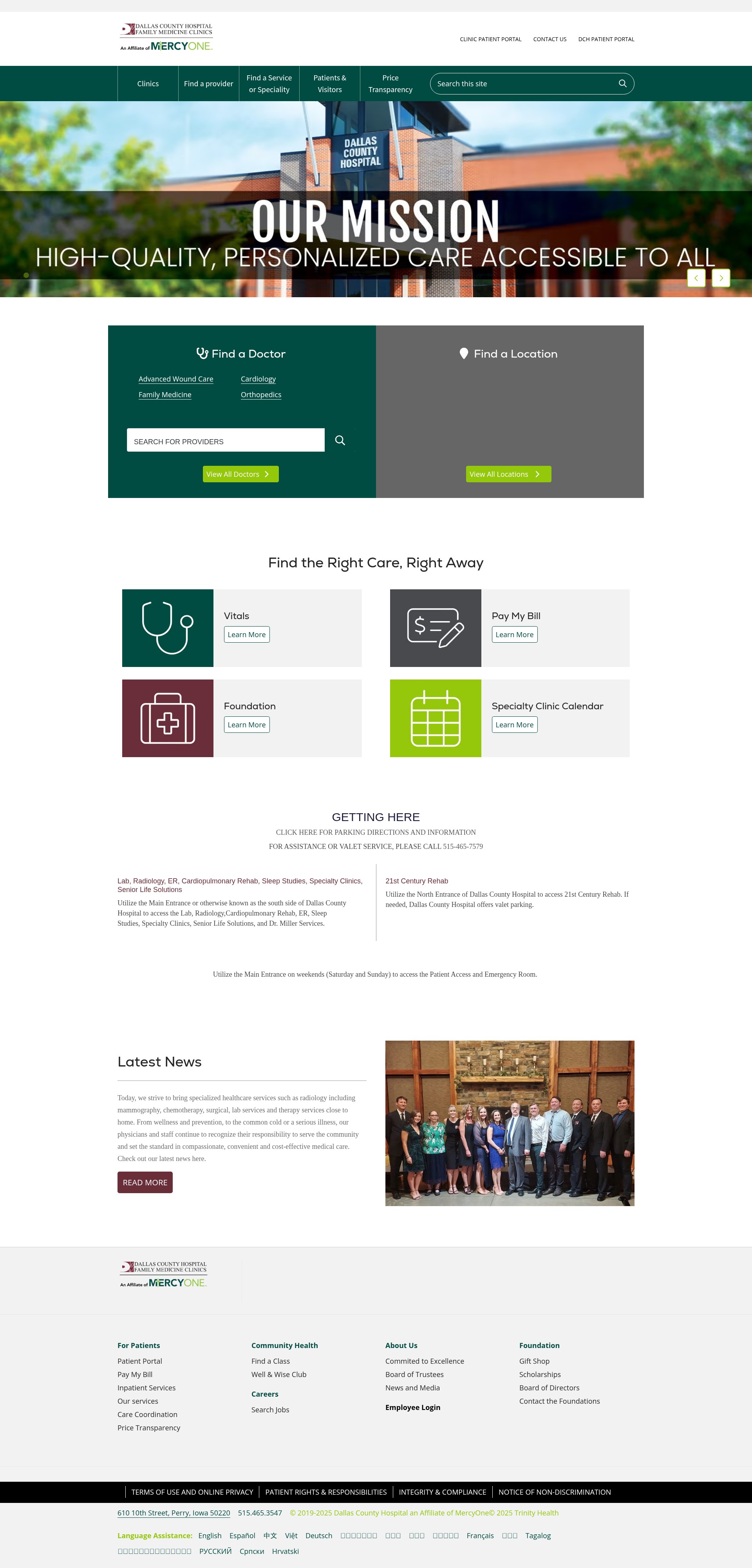 Screenshot of dallascohospital.org