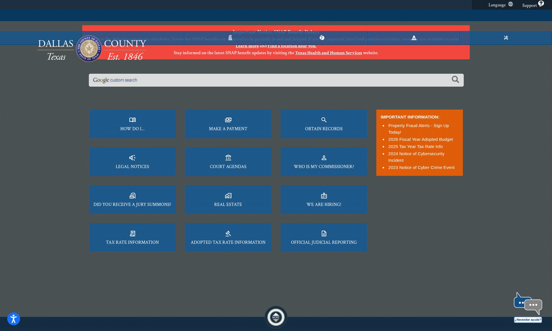 Screenshot of dallascounty.org