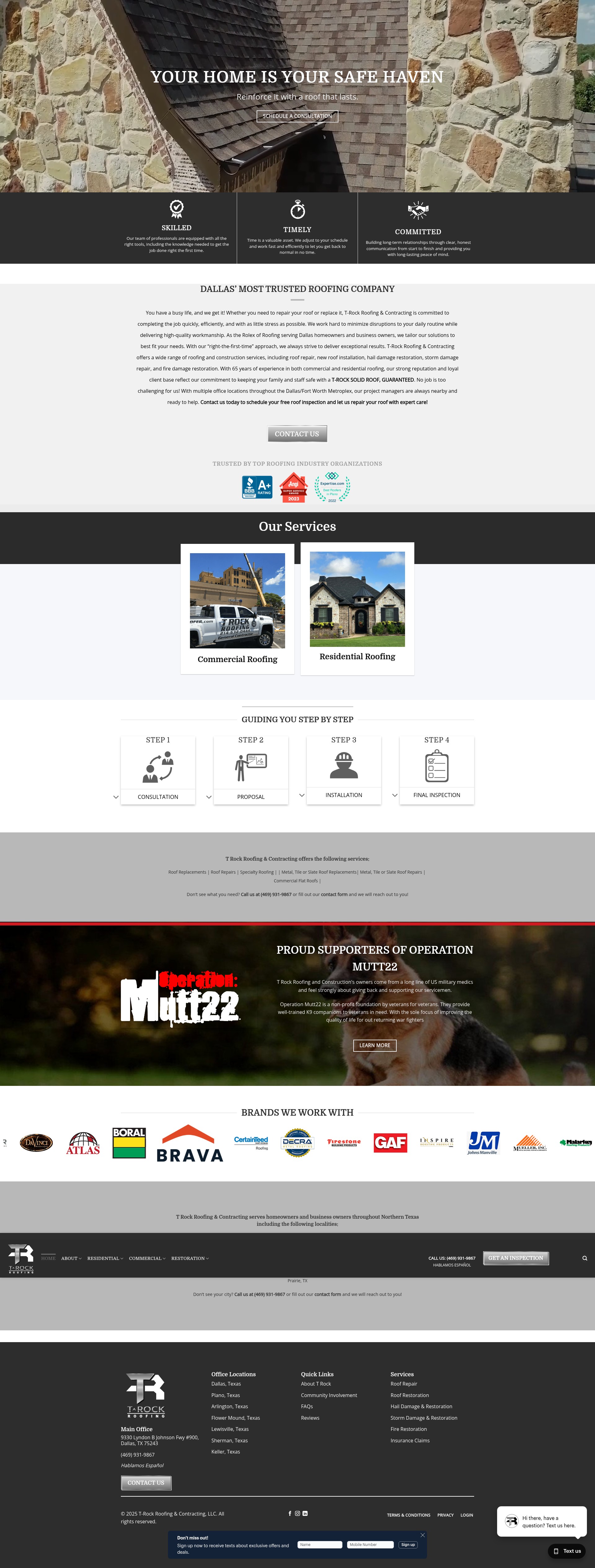 Screenshot of dallasroofer.com