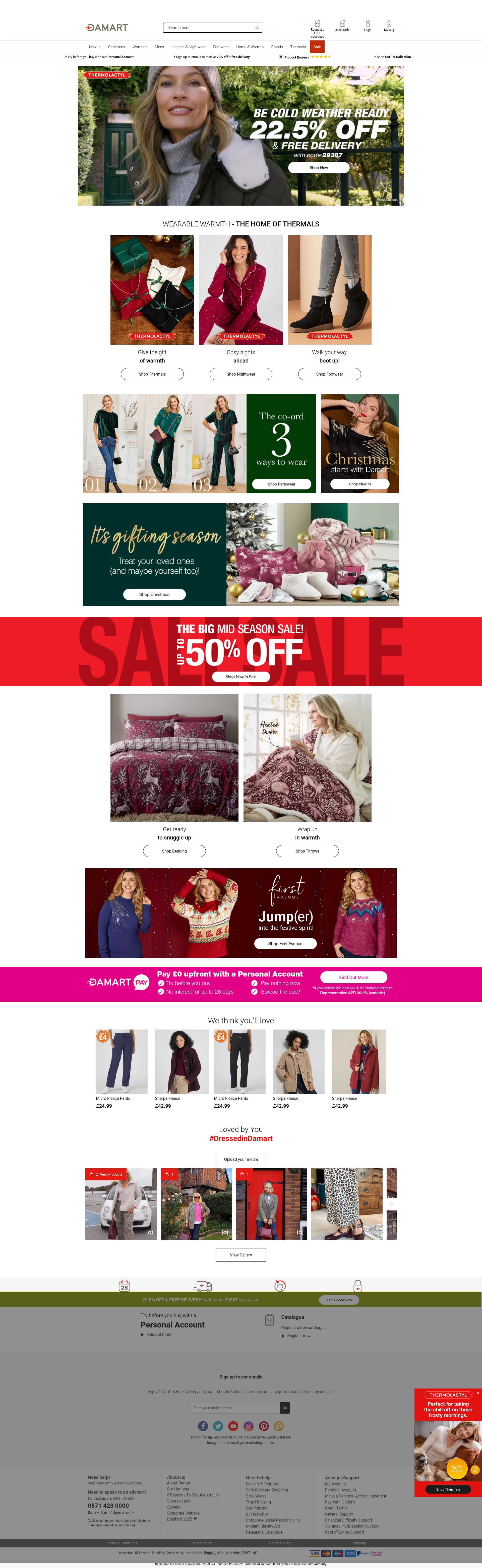 Screenshot of damart.co.uk