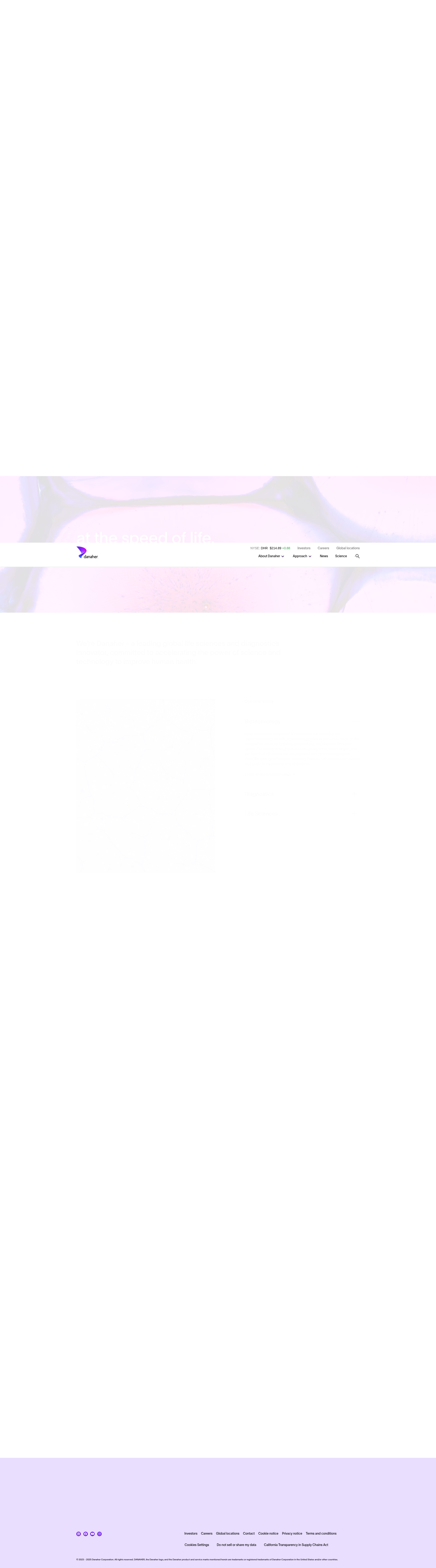 Screenshot of danaher.com