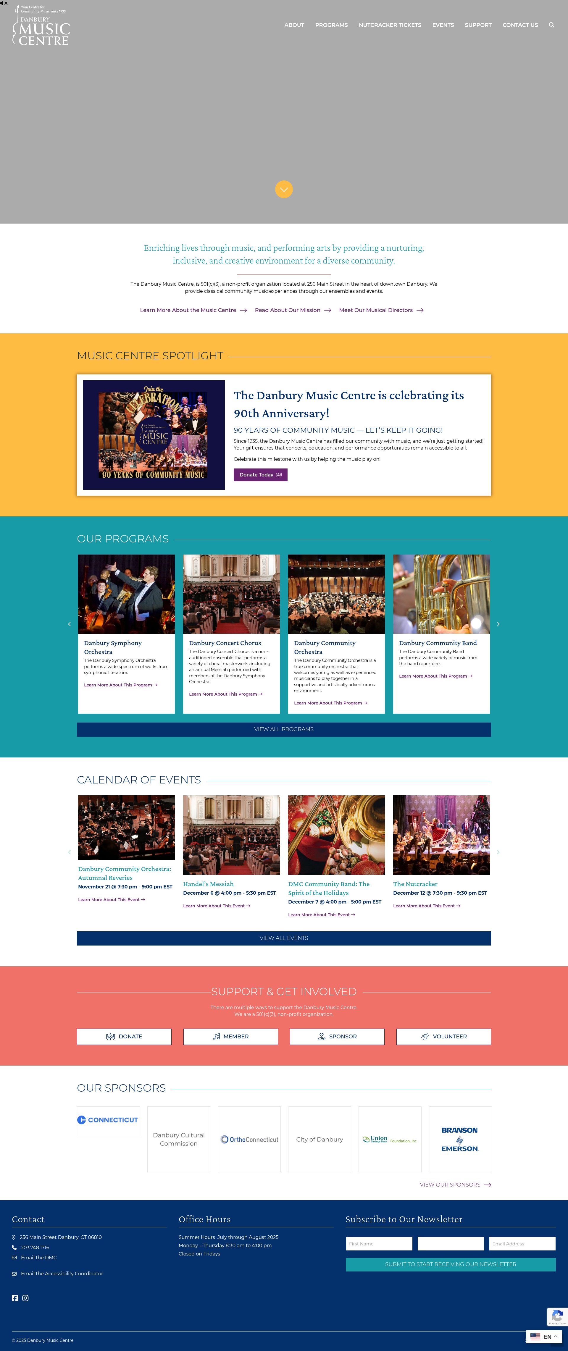 Screenshot of danburymusiccentre.org