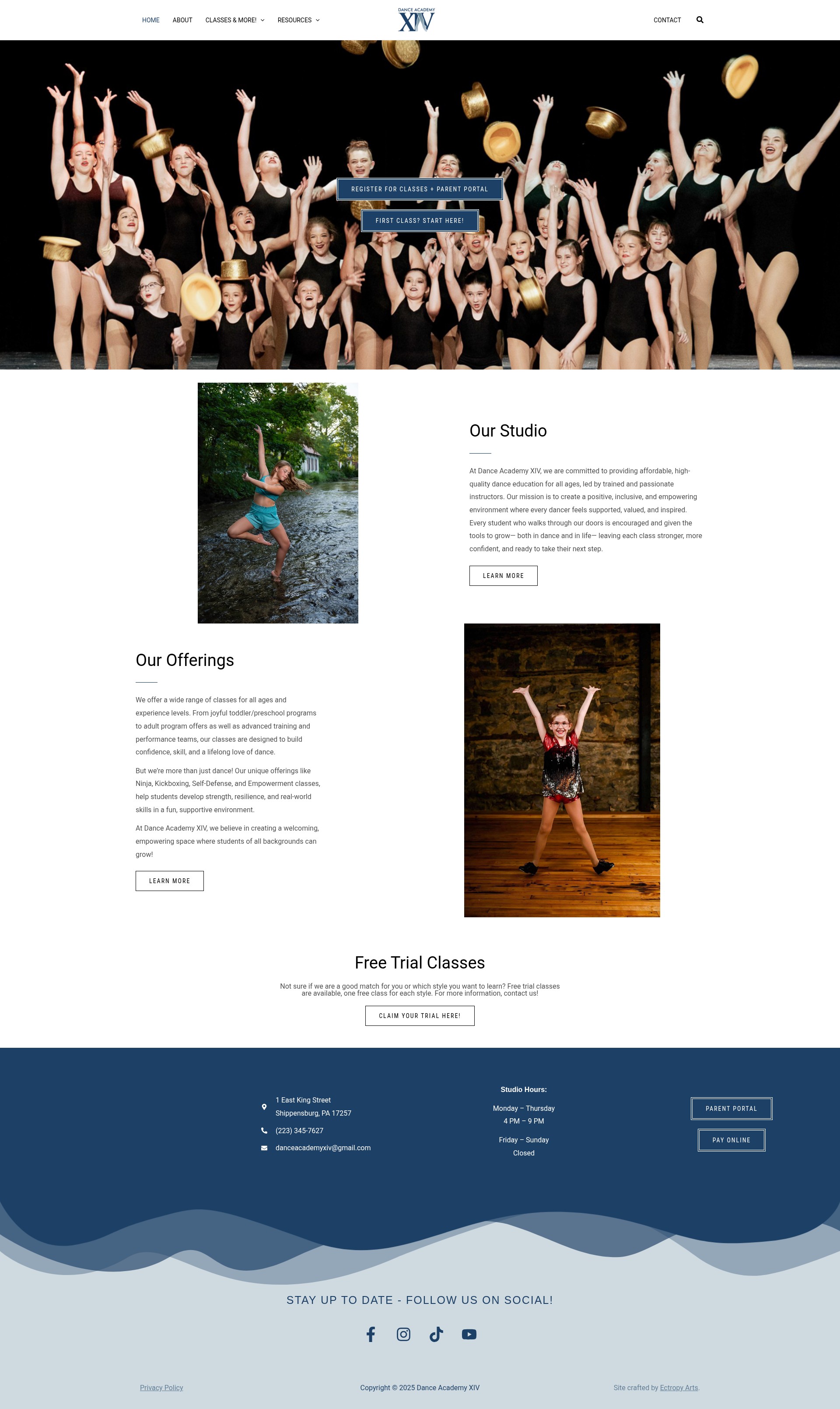 Screenshot of danceacademyxiv.com