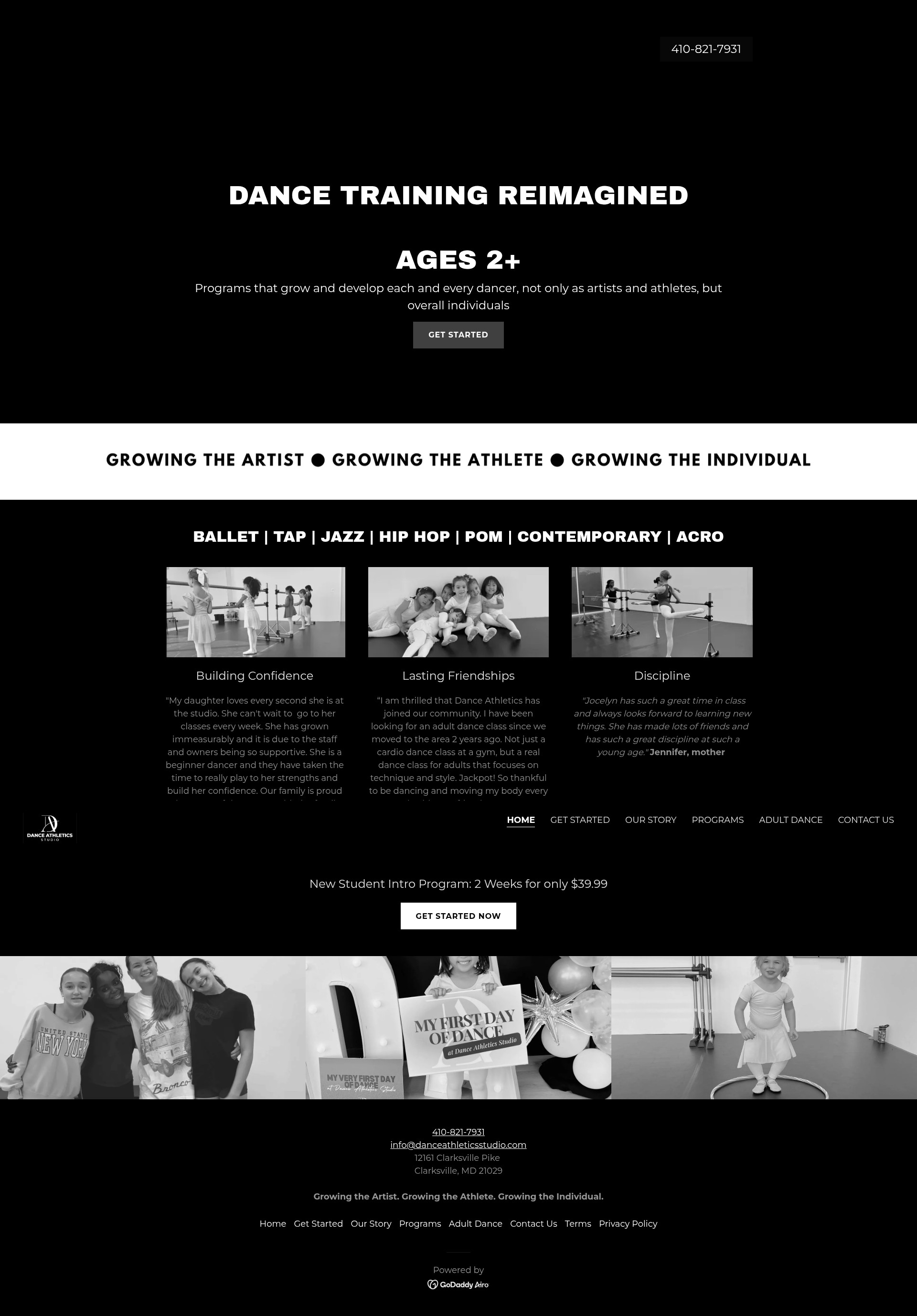 Screenshot of danceathleticsstudio.com