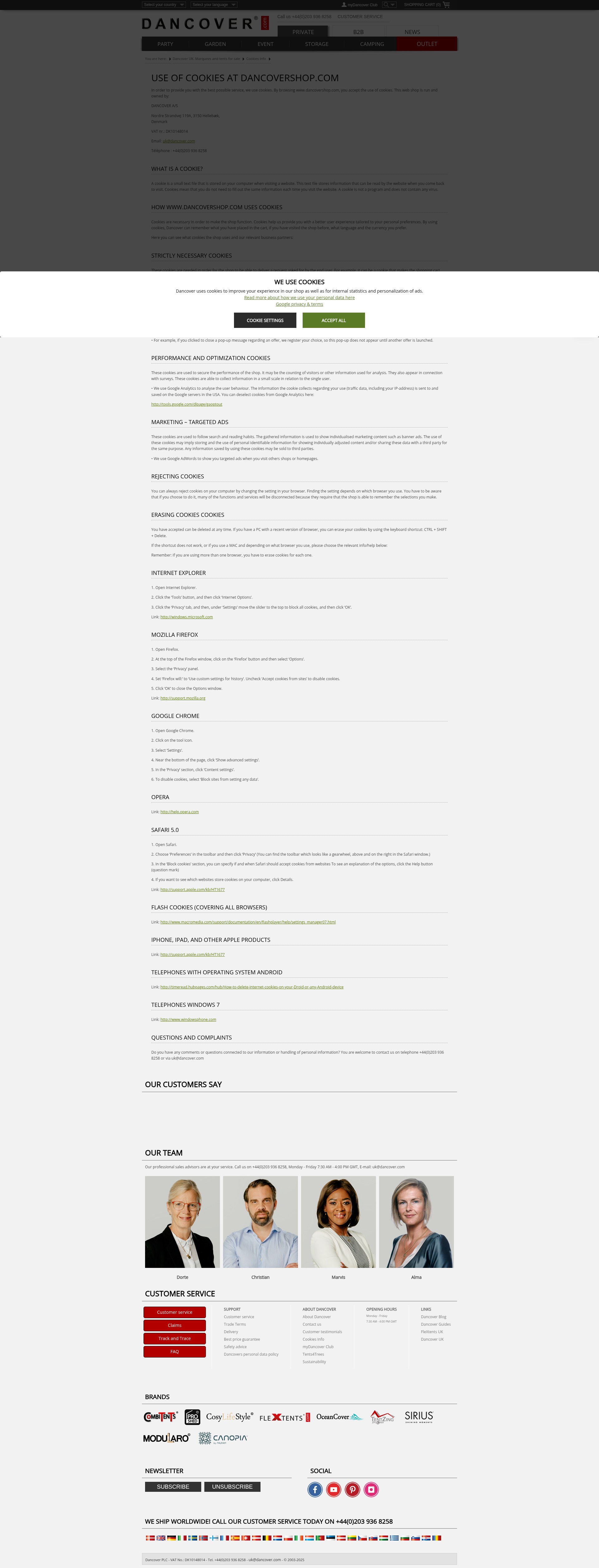 Screenshot of dancovershop.com