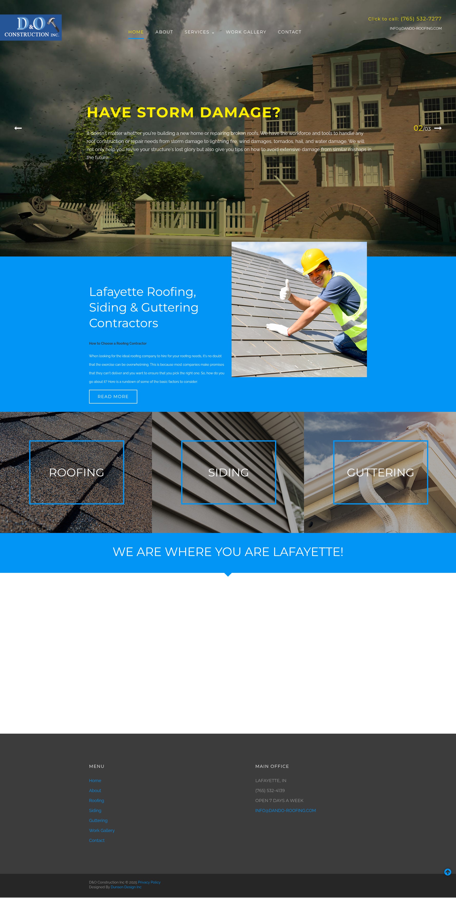 Screenshot of dando-roofing.com