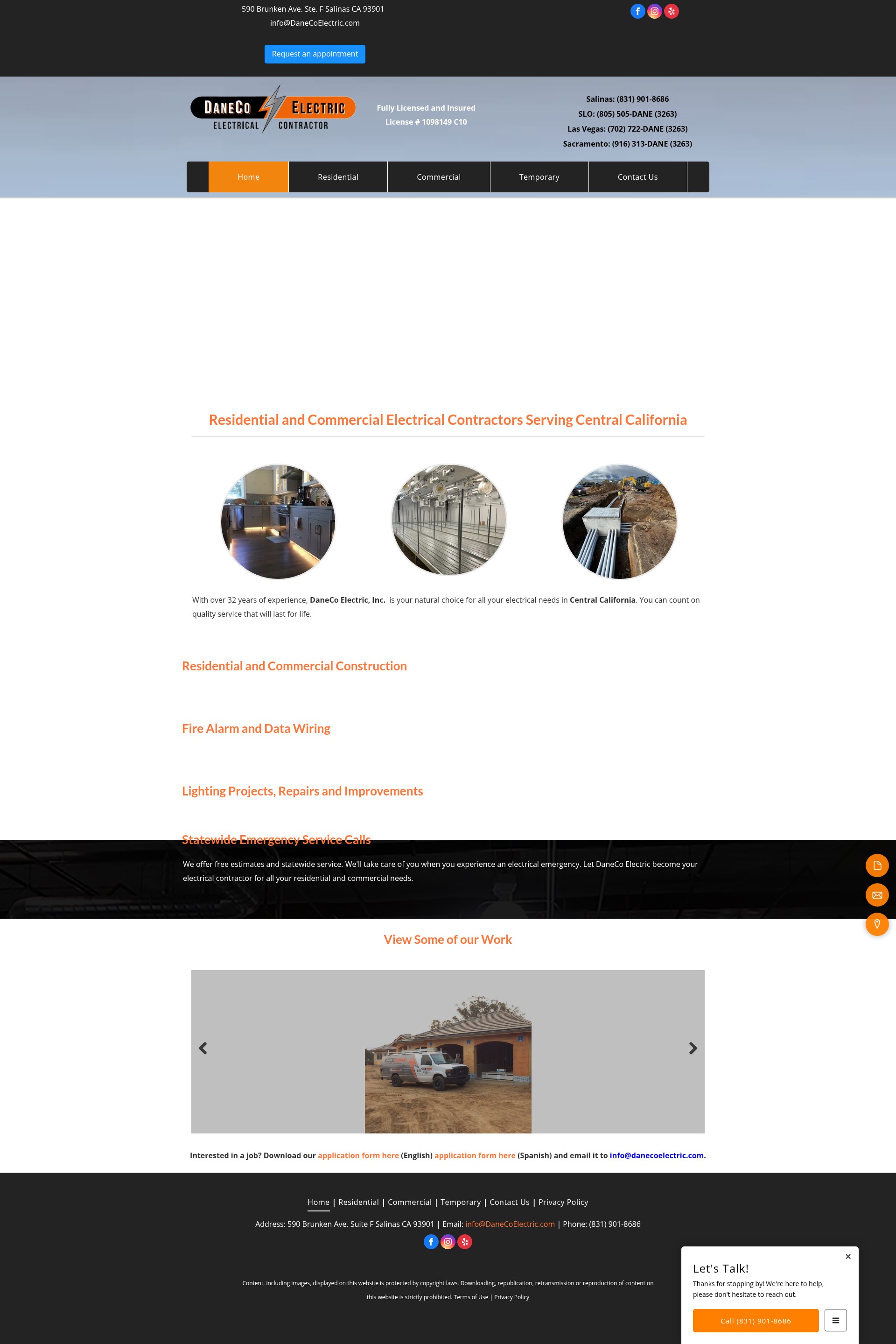 Screenshot of danecoelectric.com
