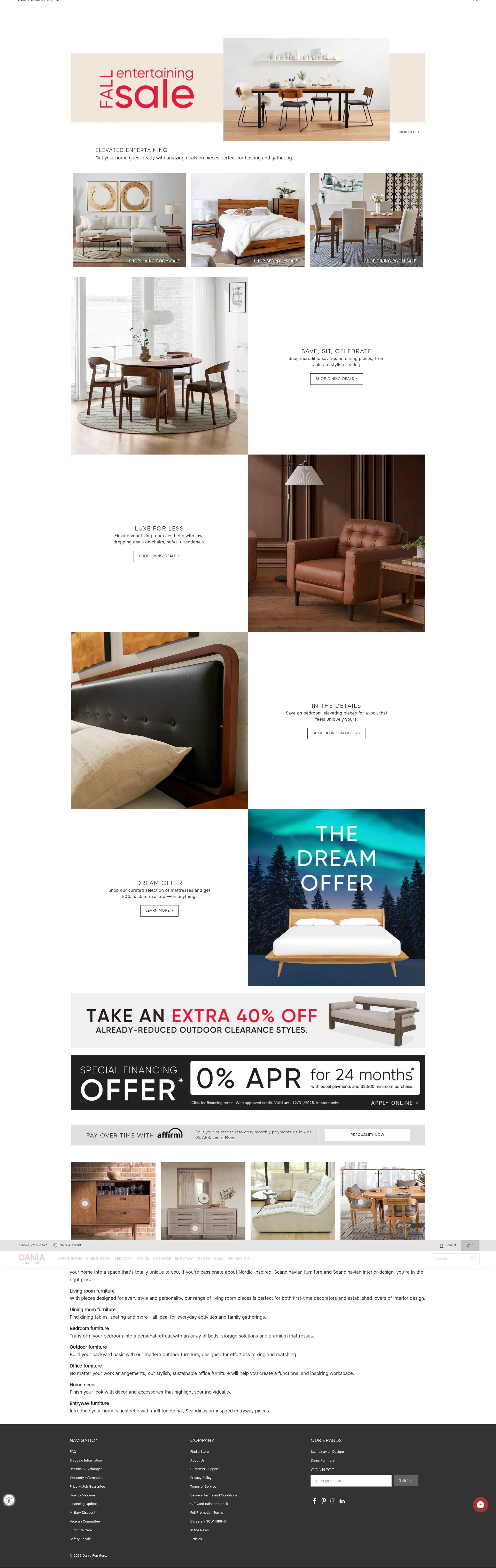 Screenshot of daniafurniture.com