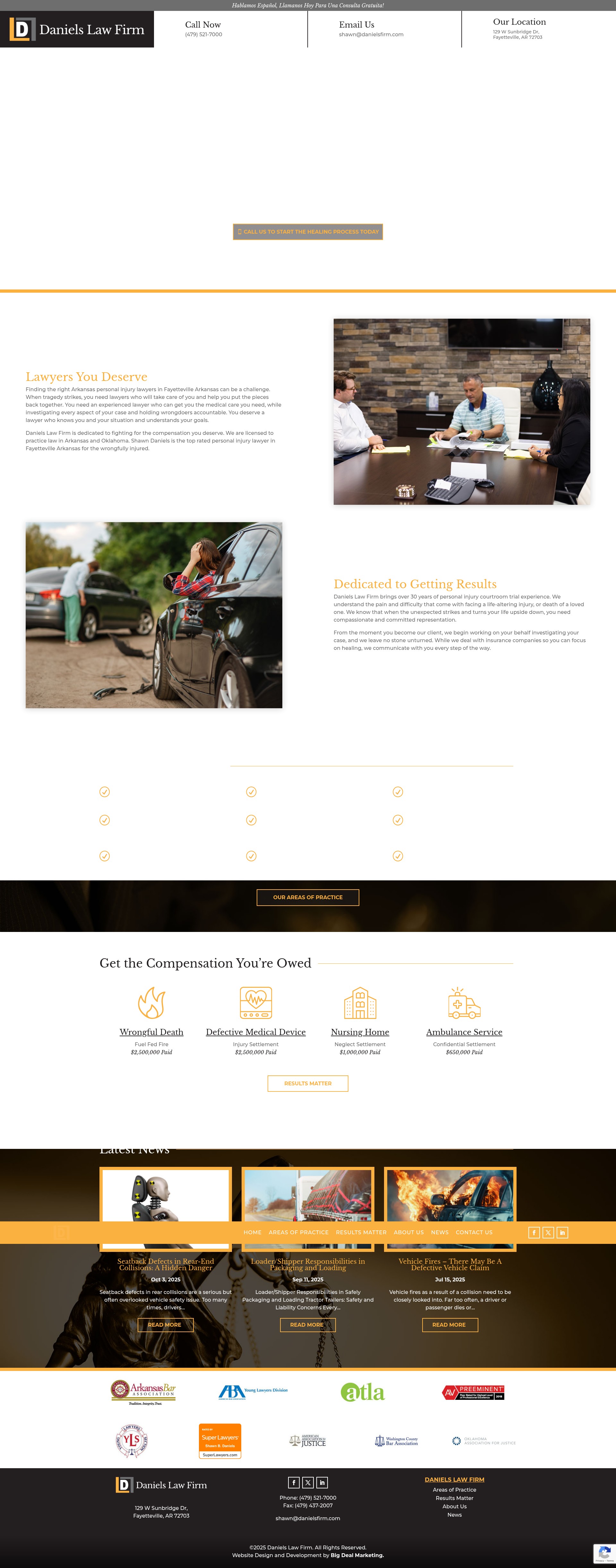 Screenshot of danielsfirm.com