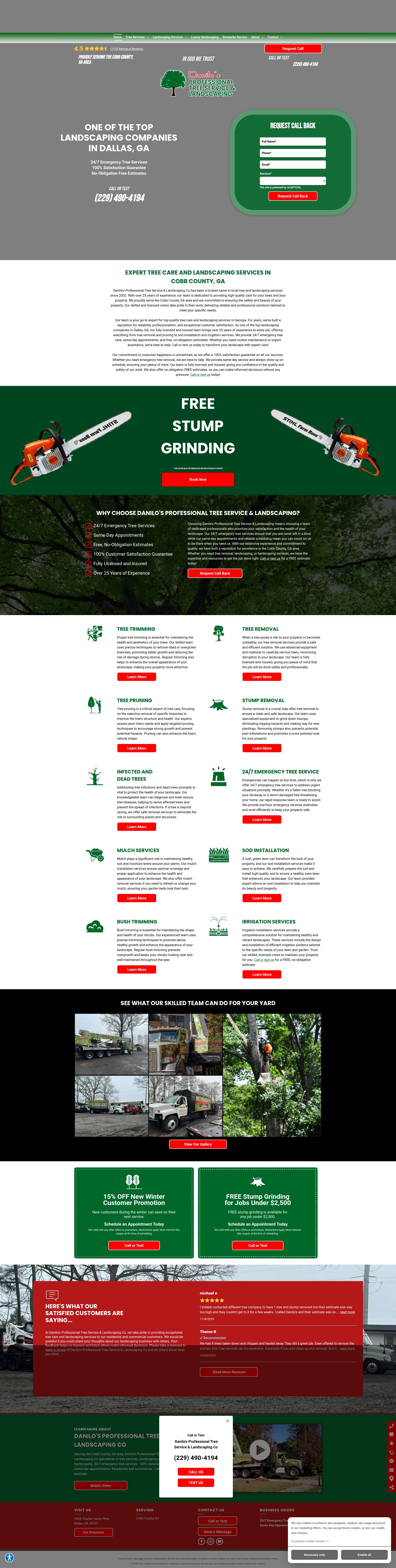 Screenshot of danilostreeandlandscaping.com
