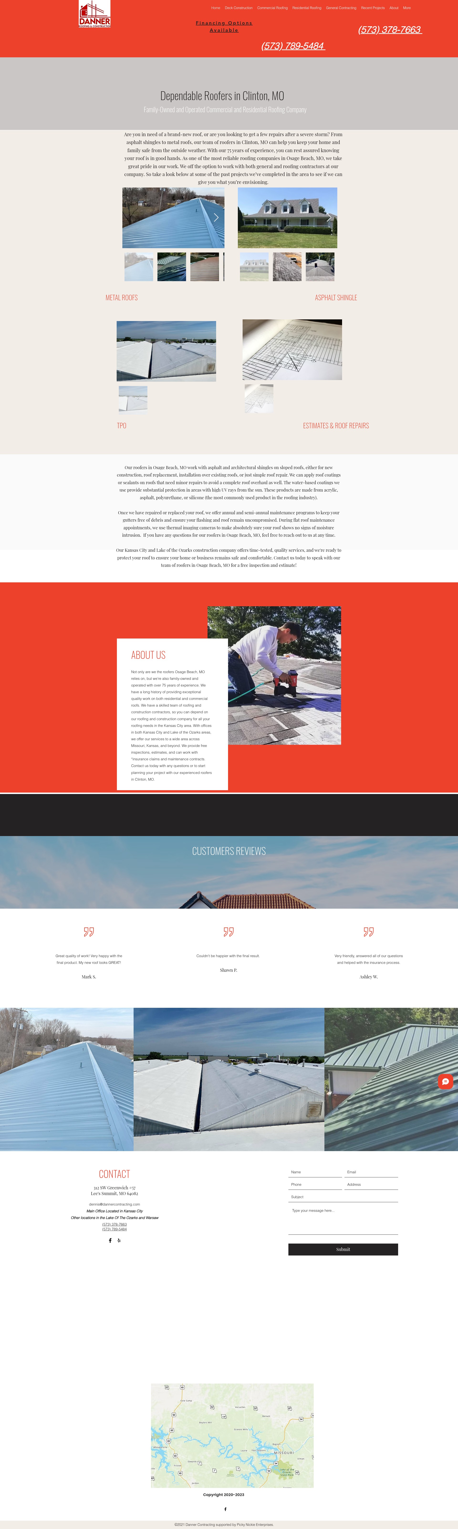 Screenshot of dannergeneralcontracting.com