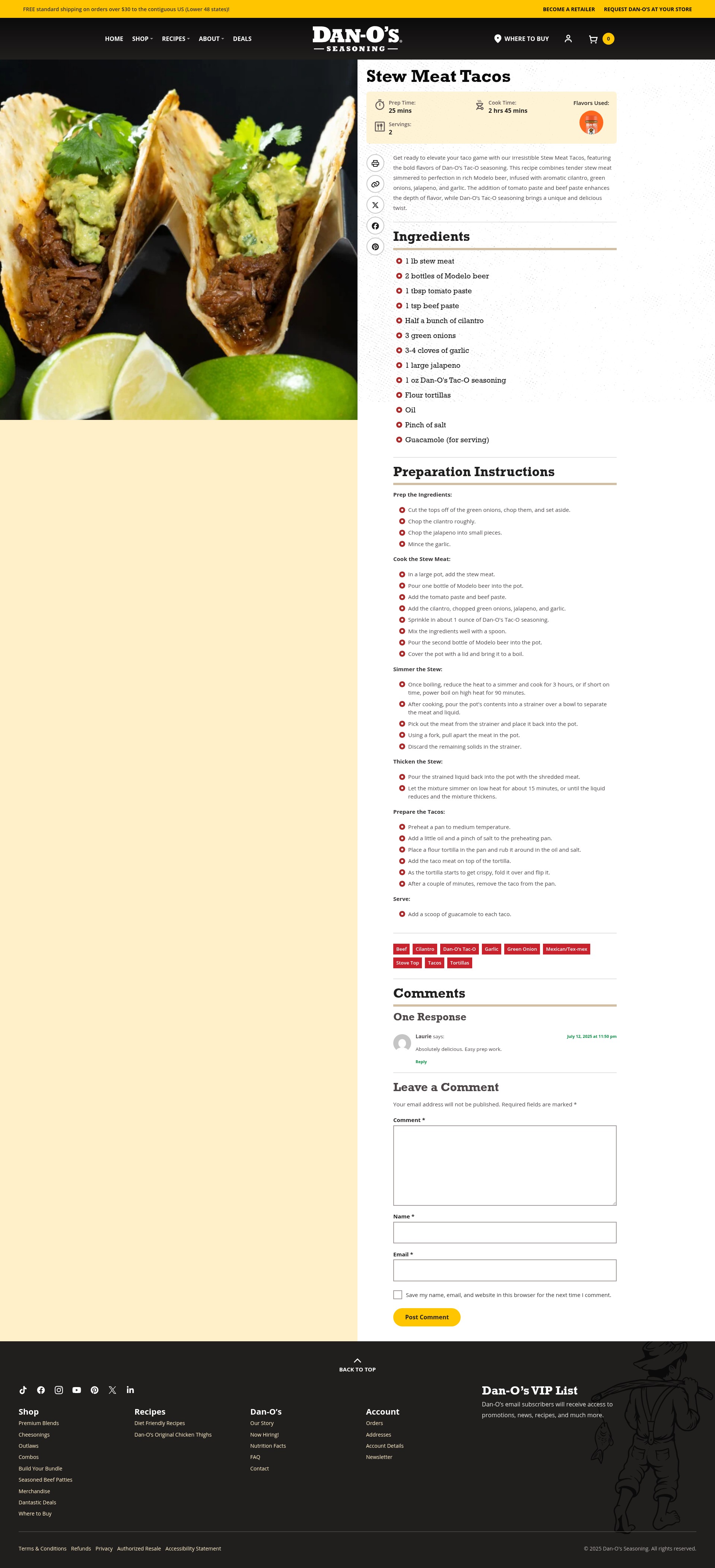 Screenshot of danosseasoning.com