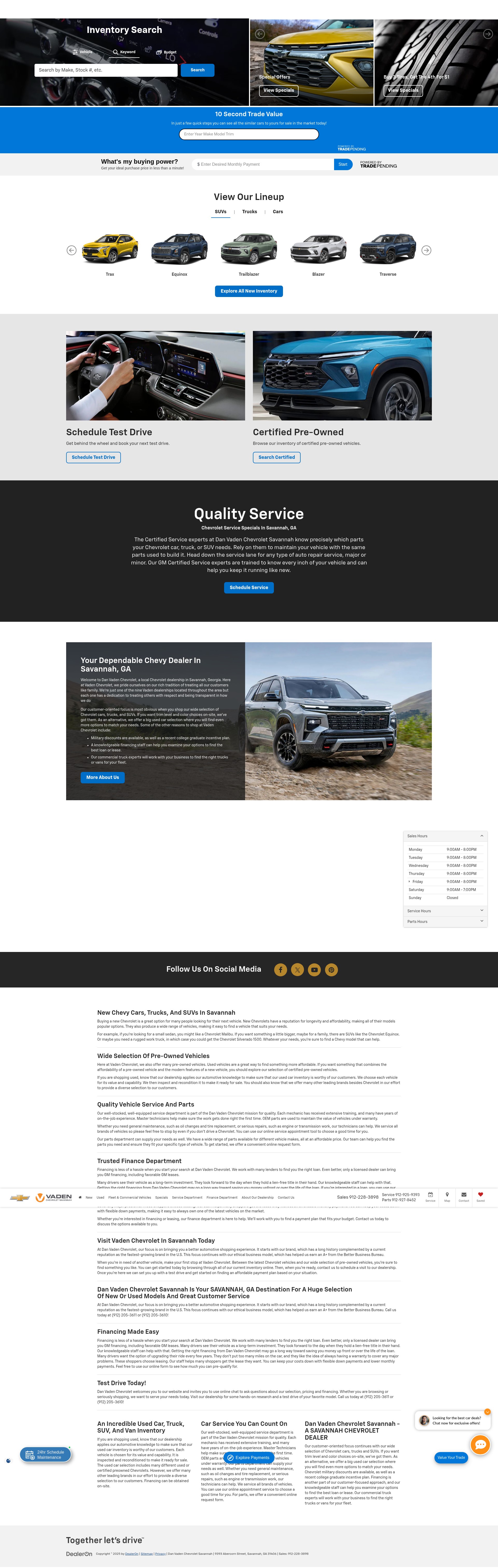Screenshot of danvadenchevrolet.com