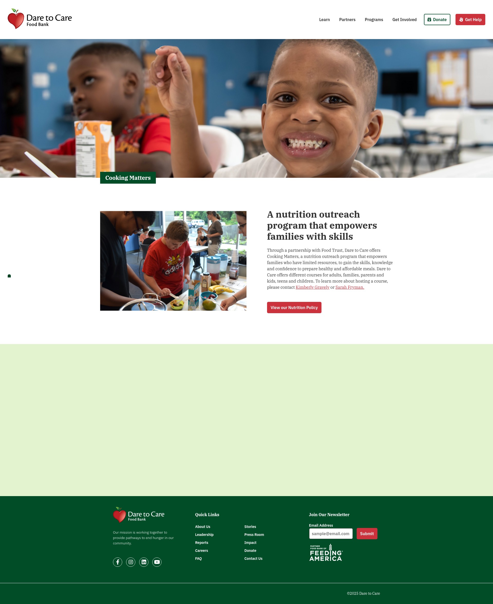 Screenshot of daretocare.org