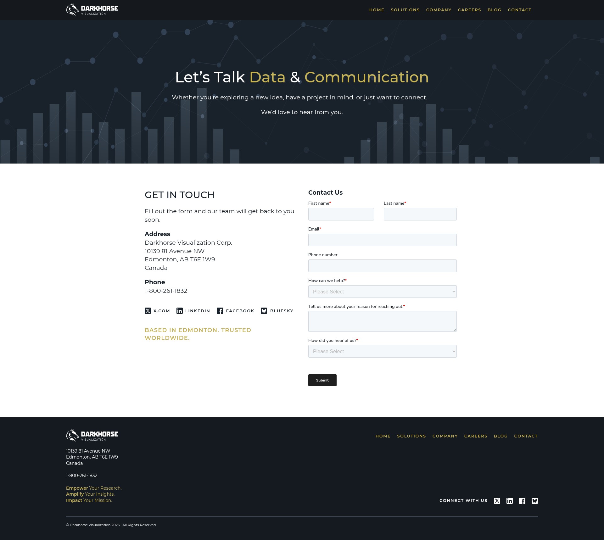 Screenshot of darkhorsevisualization.com