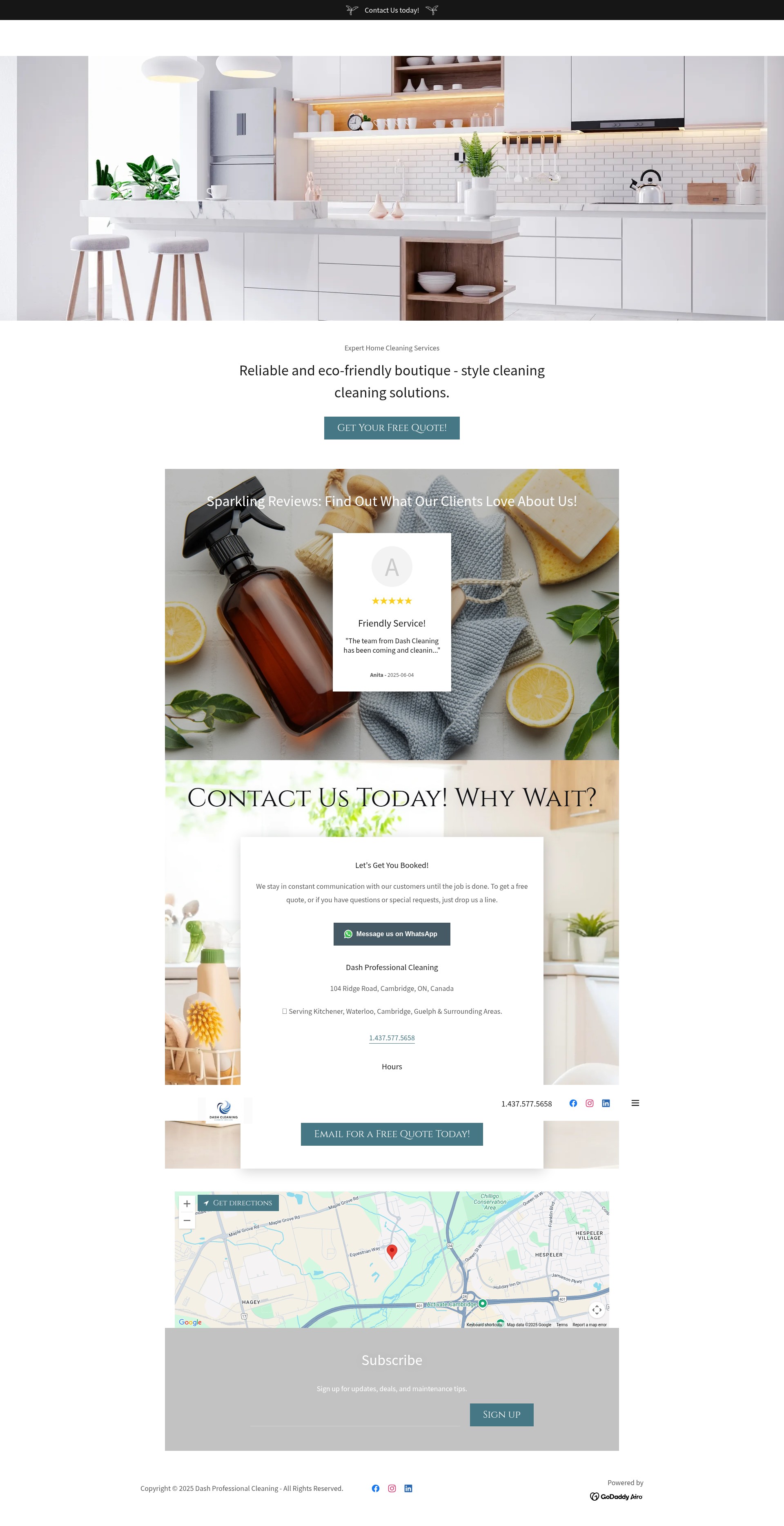 Screenshot of dashprofessionalcleaning.com