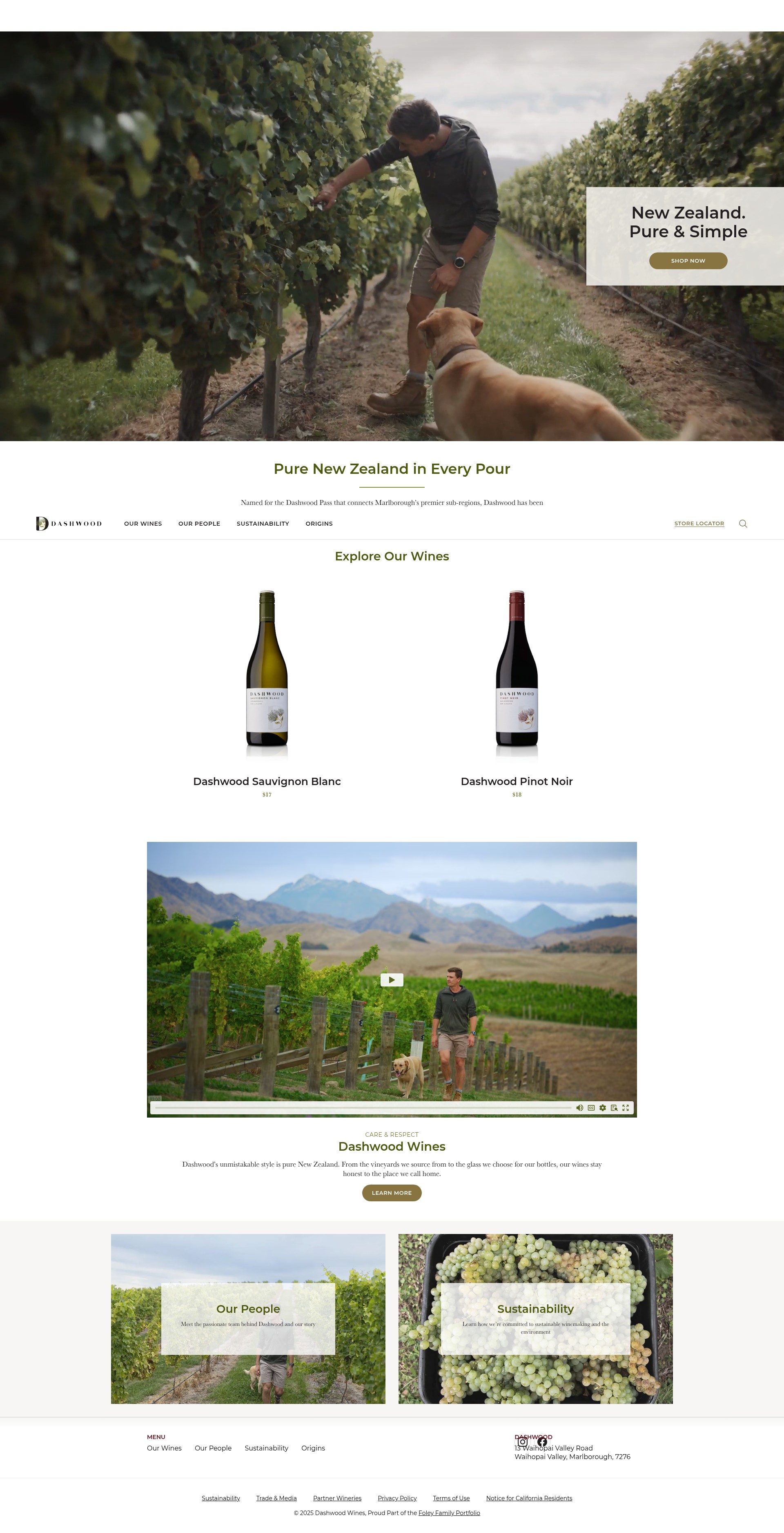 Screenshot of dashwoodwine.com