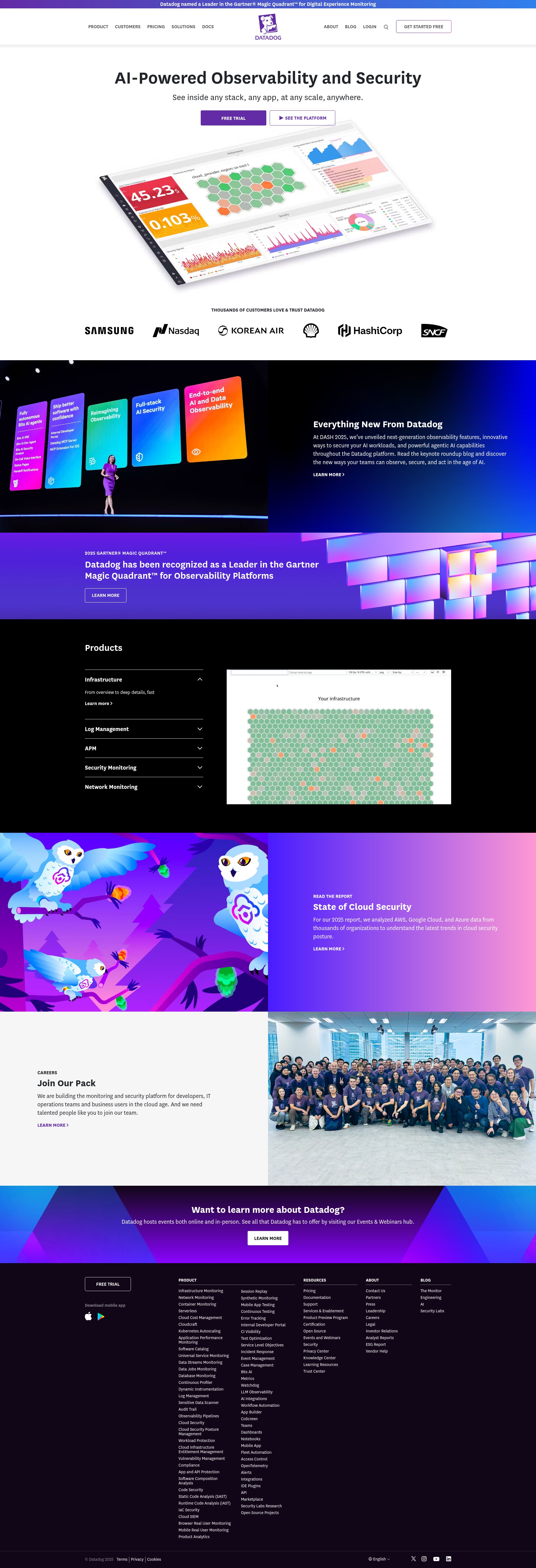 Screenshot of datadoghq.com