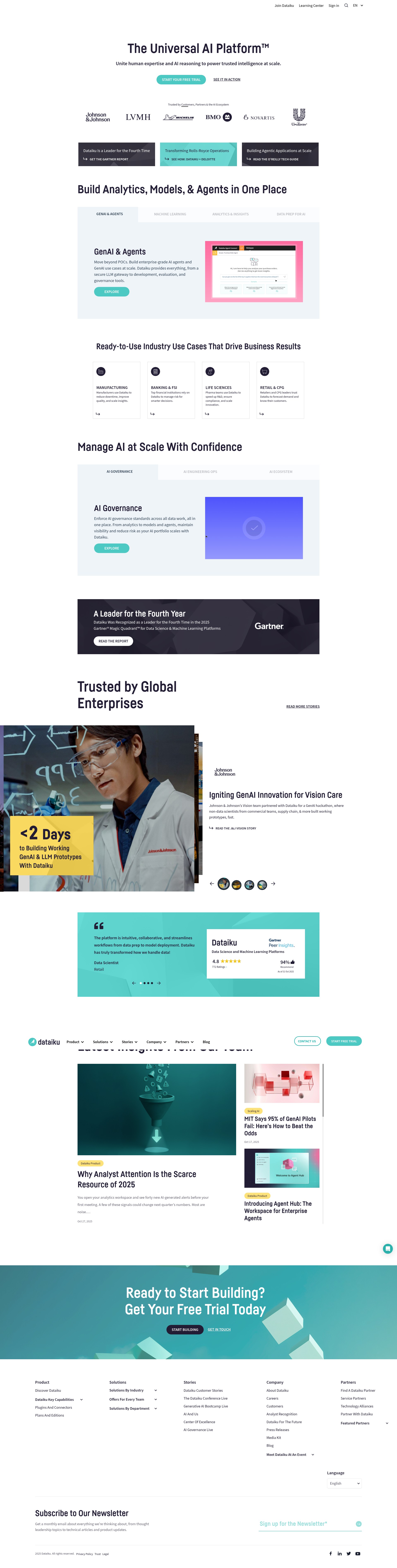 Screenshot of dataiku.com
