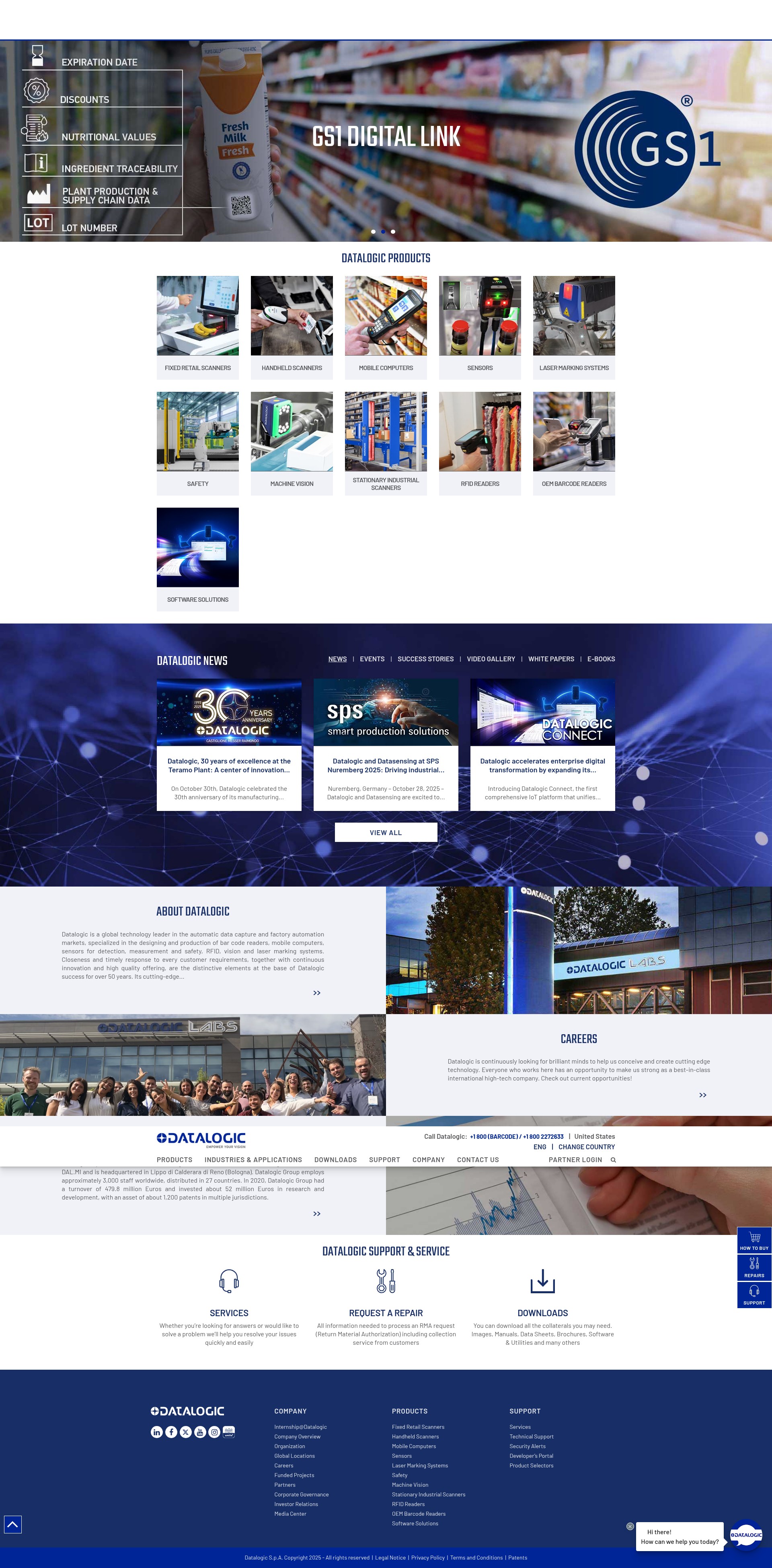 Screenshot of datalogic.com