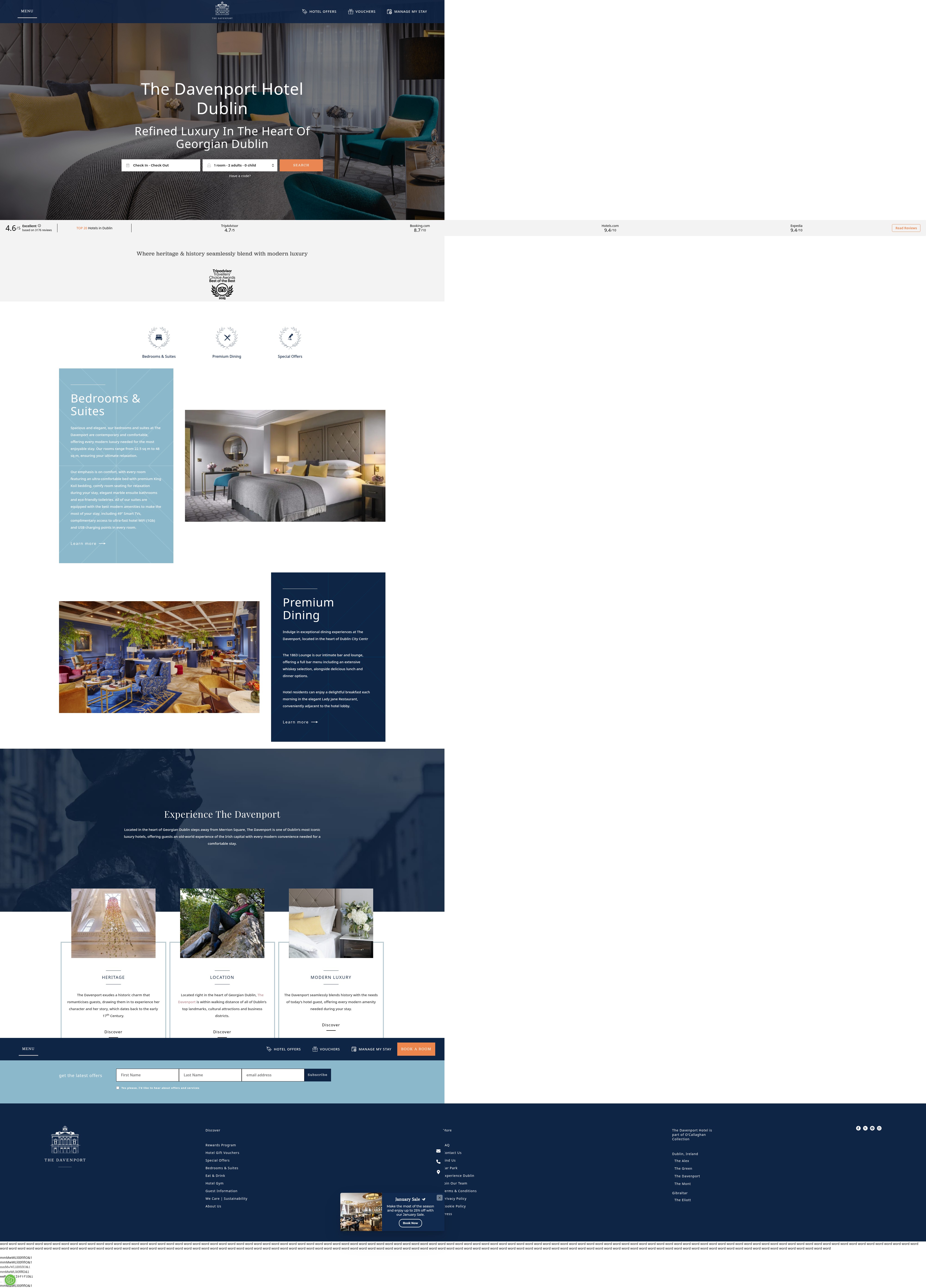 Screenshot of davenporthotel.ie