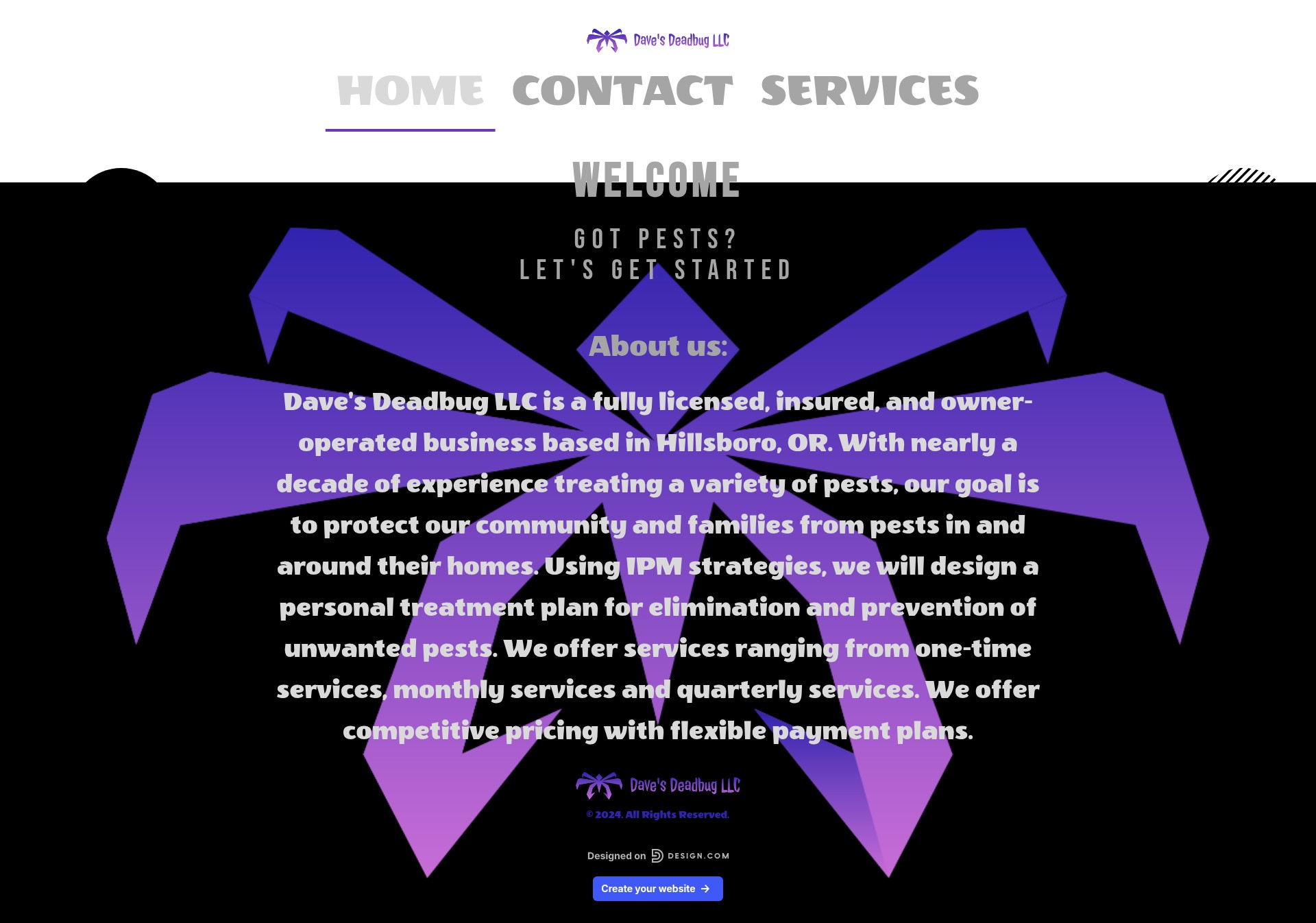 Screenshot of davesdeadbug.com