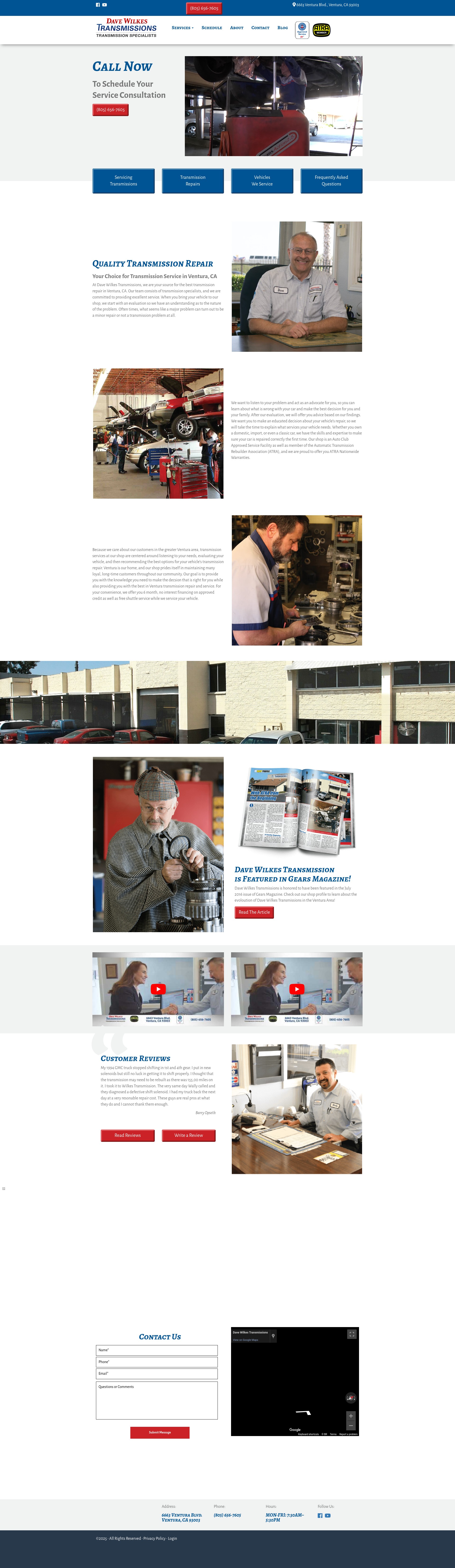 Screenshot of davewilkestransmissions.com