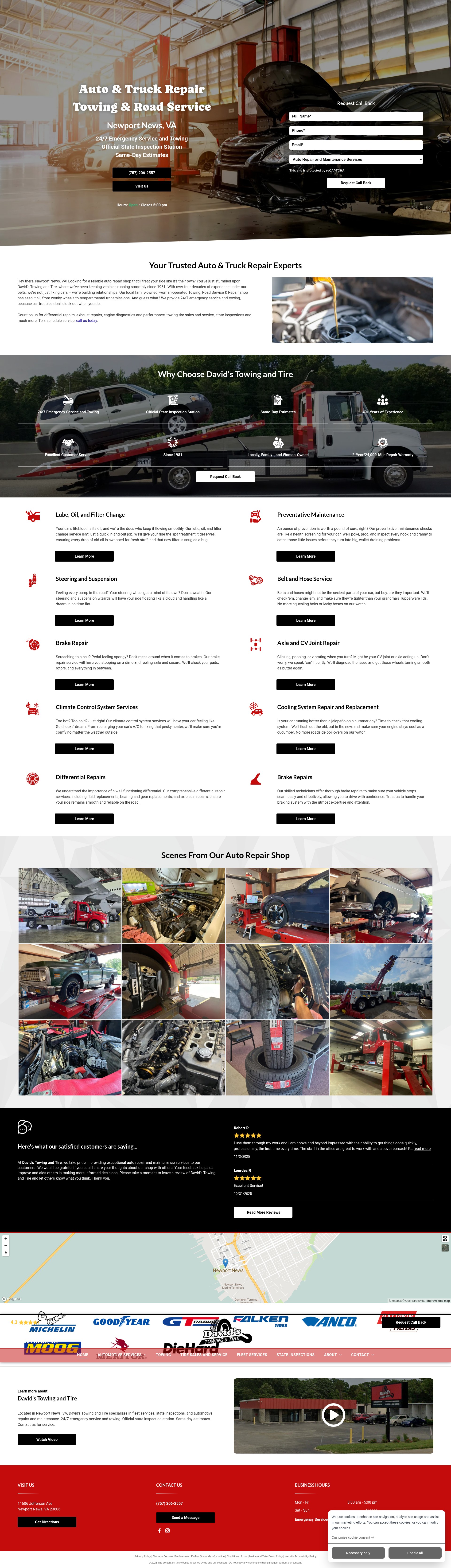 Screenshot of davidstowingandtire.com