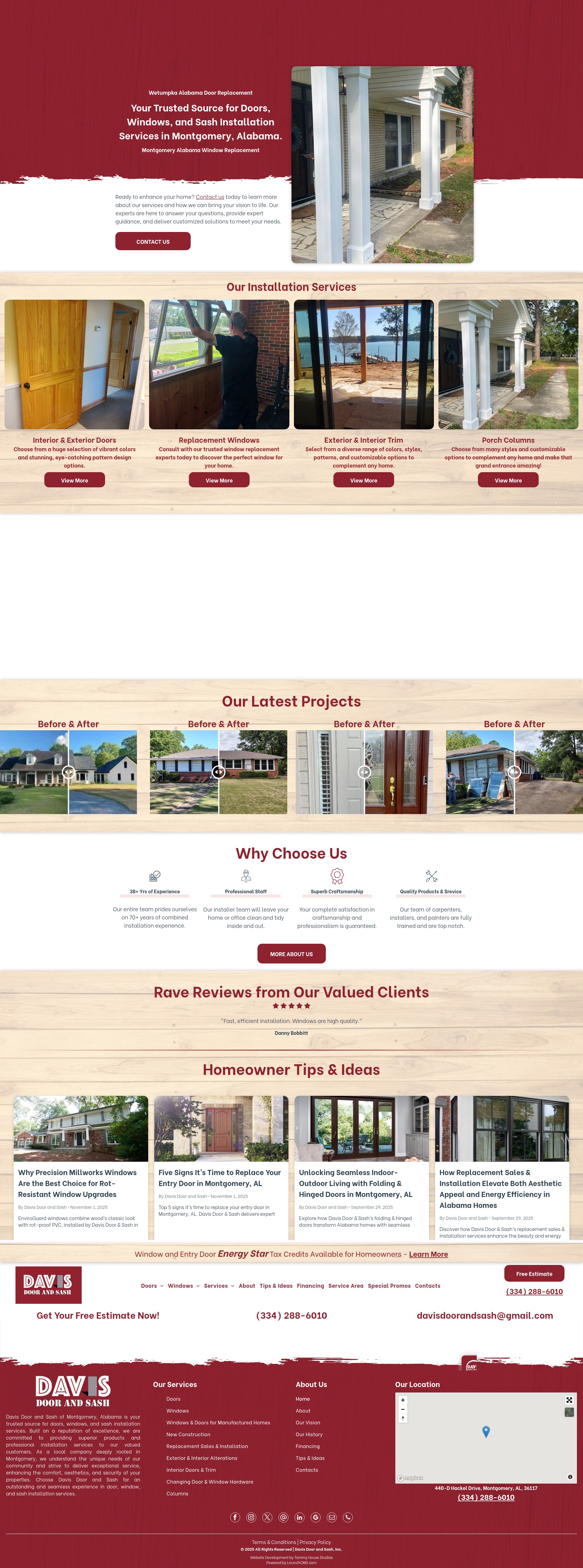 Screenshot of davisdoorandsashalabama.com