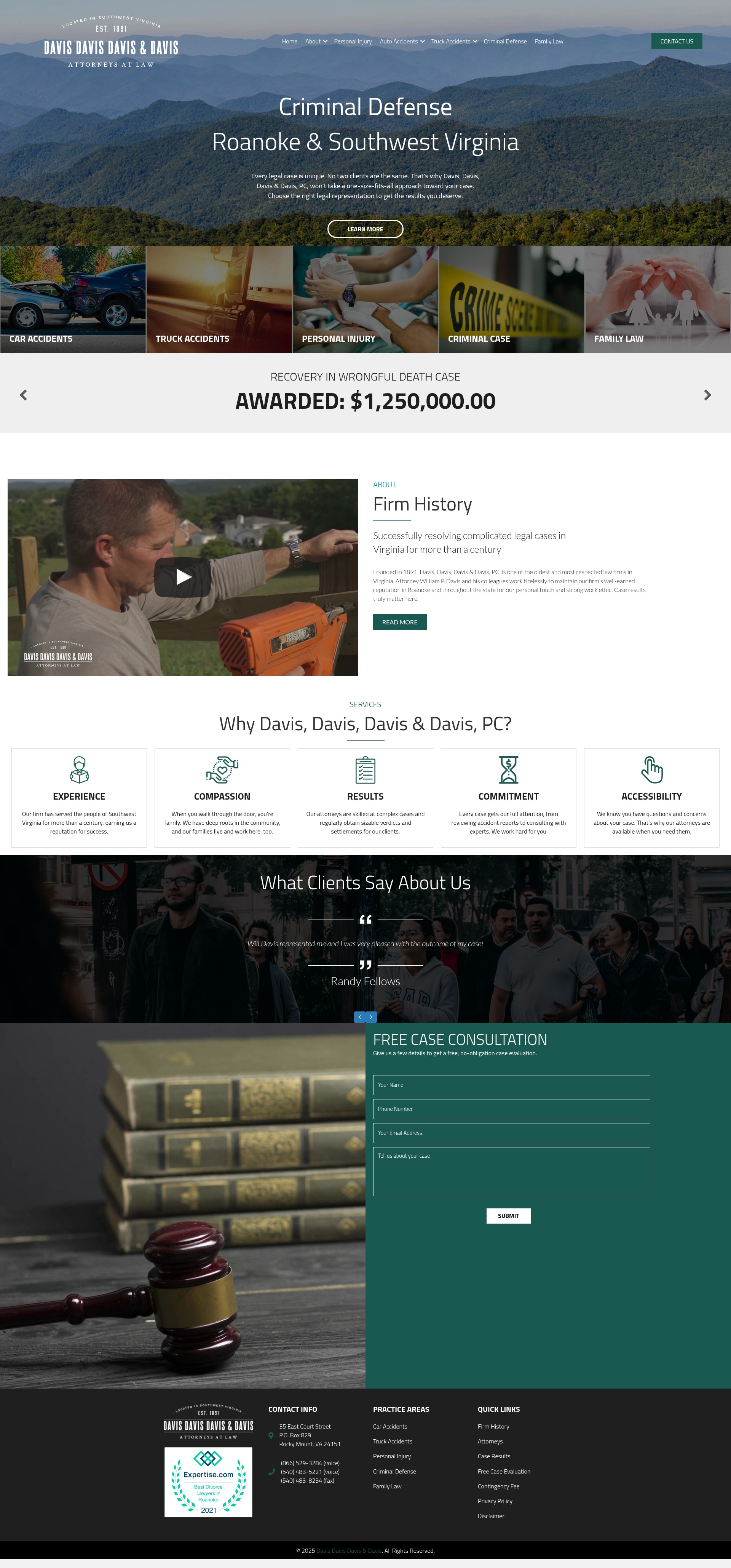 Screenshot of davislawfirm.com