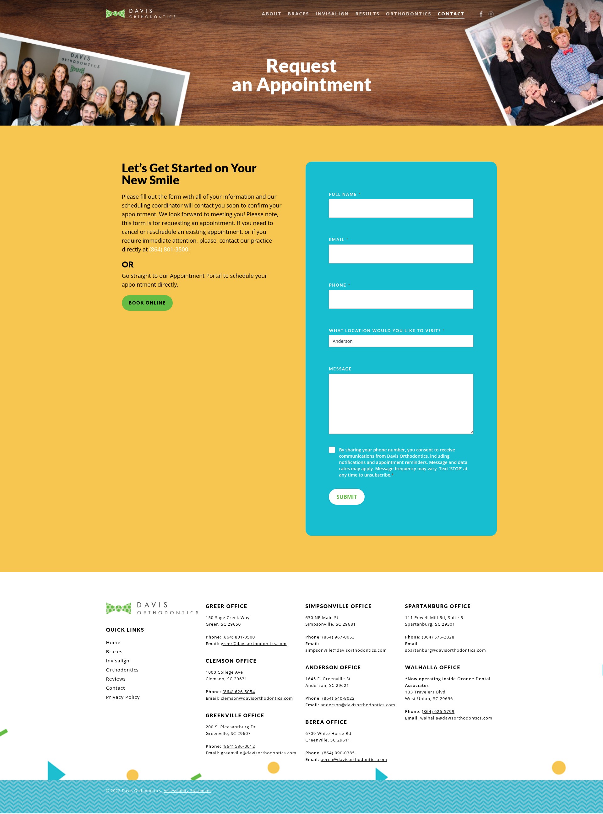 Screenshot of davisorthodontics.com