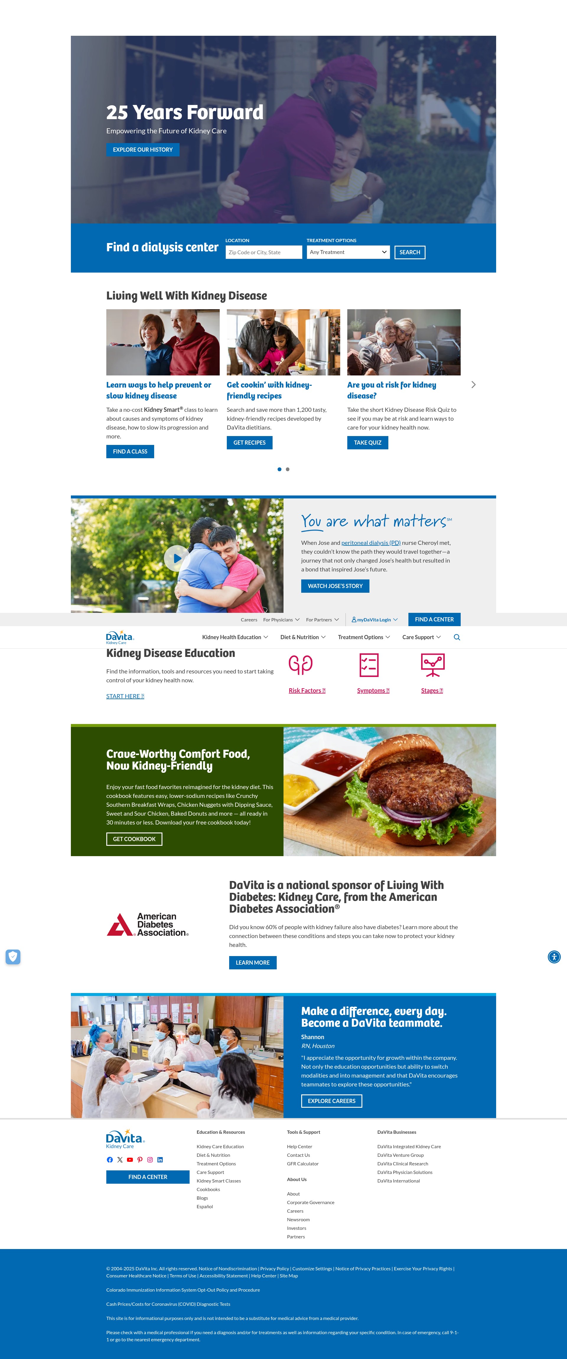 Screenshot of davita.com