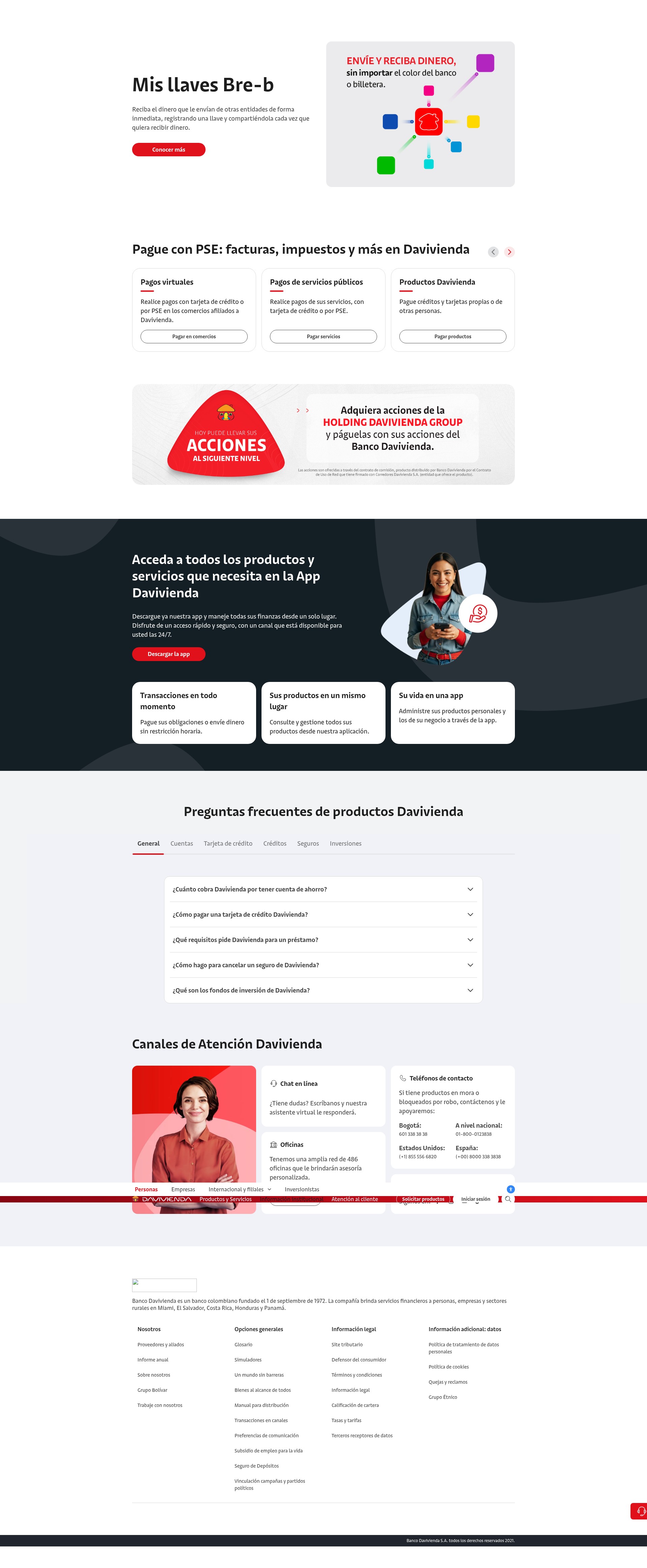 Screenshot of davivienda.com