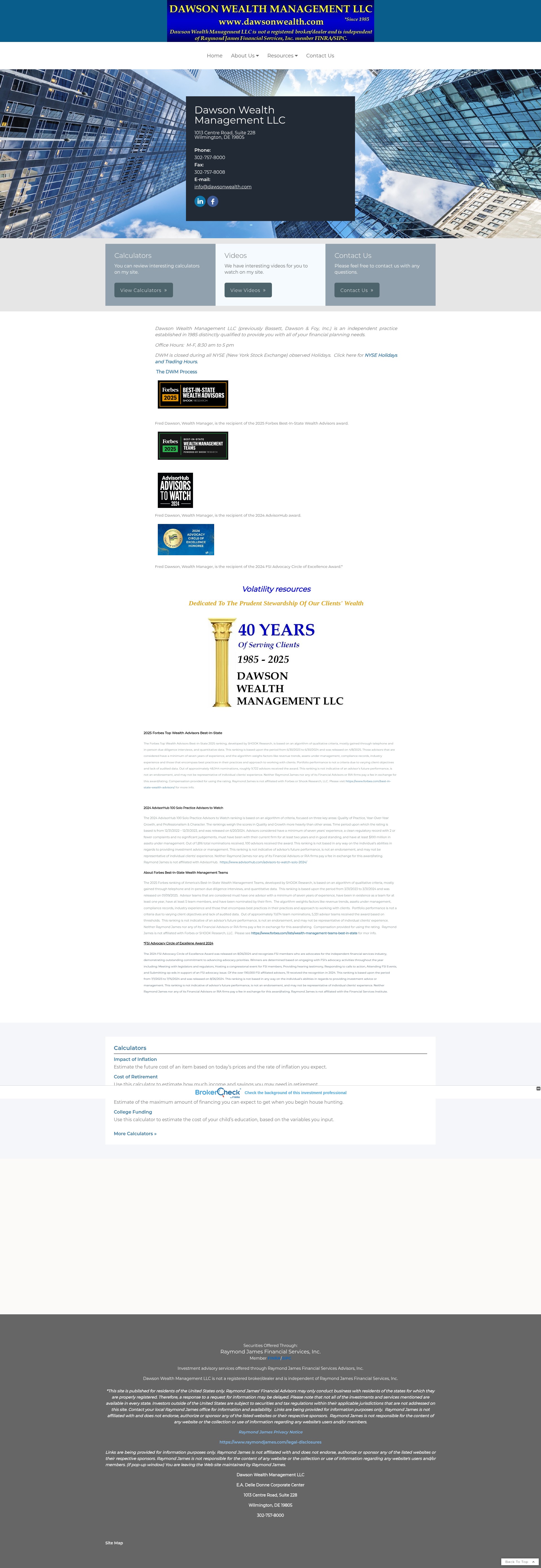 Screenshot of dawsonwealth.com
