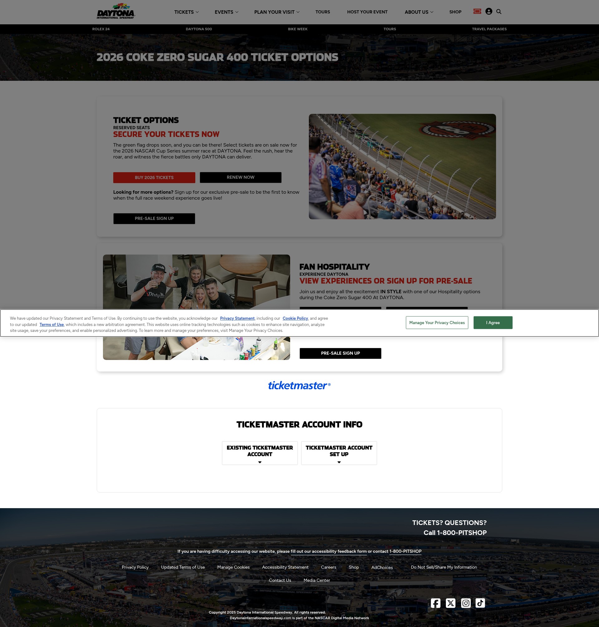 Screenshot of daytonainternationalspeedway.com